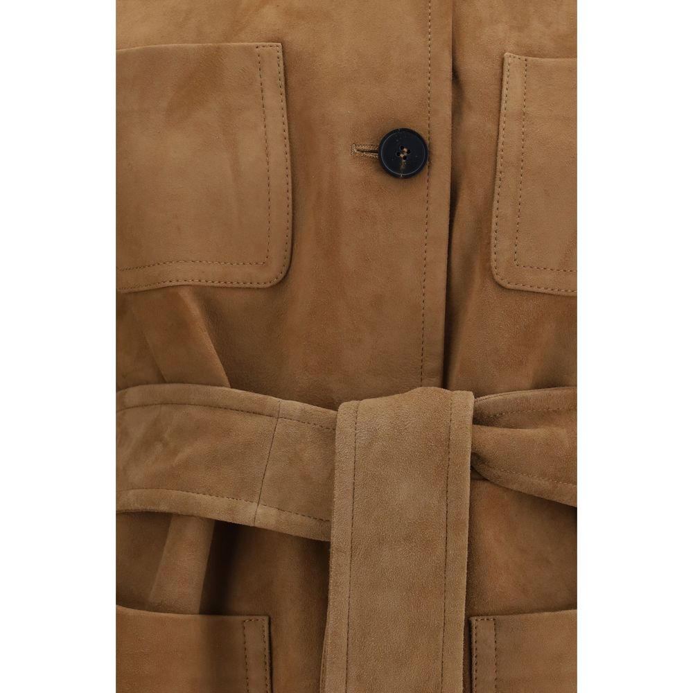 Max Mara Brown Lamb Leather Leather Jacket Max Mara