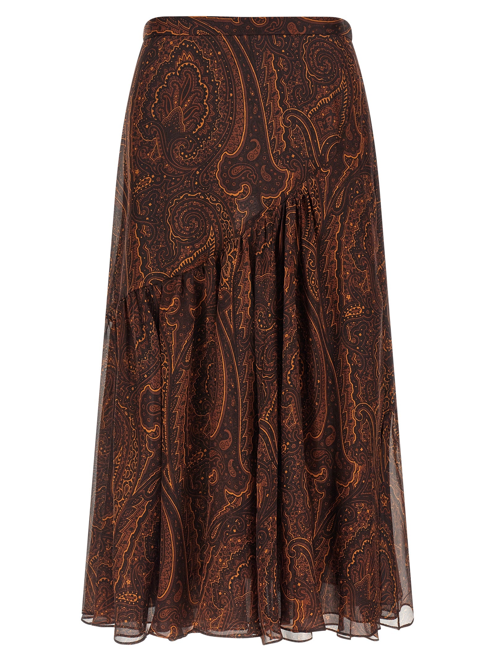 Etro Brown Silk Mini Skirt Etro