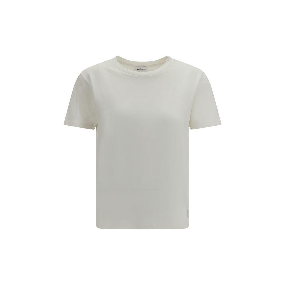 Saint Laurent White Cotton T-Shirt Saint Laurent