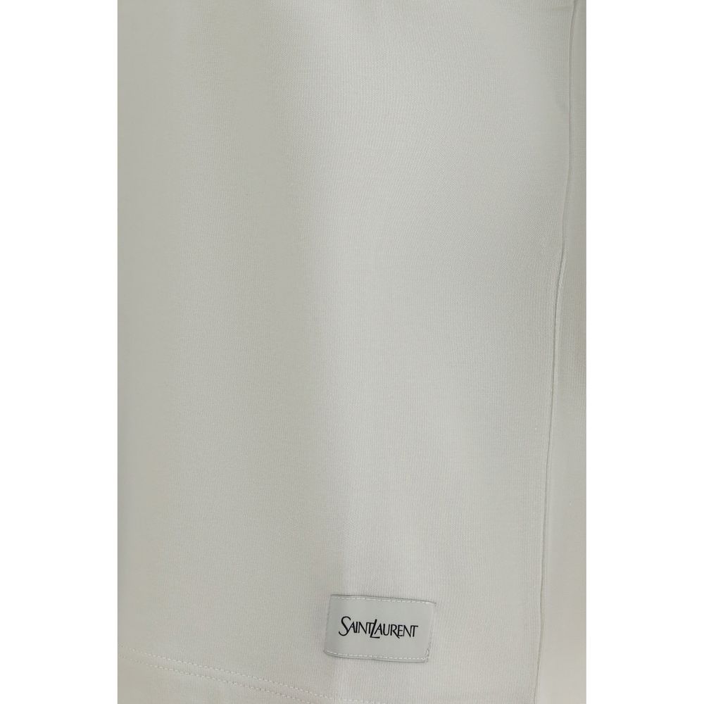 Saint Laurent White Cotton T-Shirt Saint Laurent