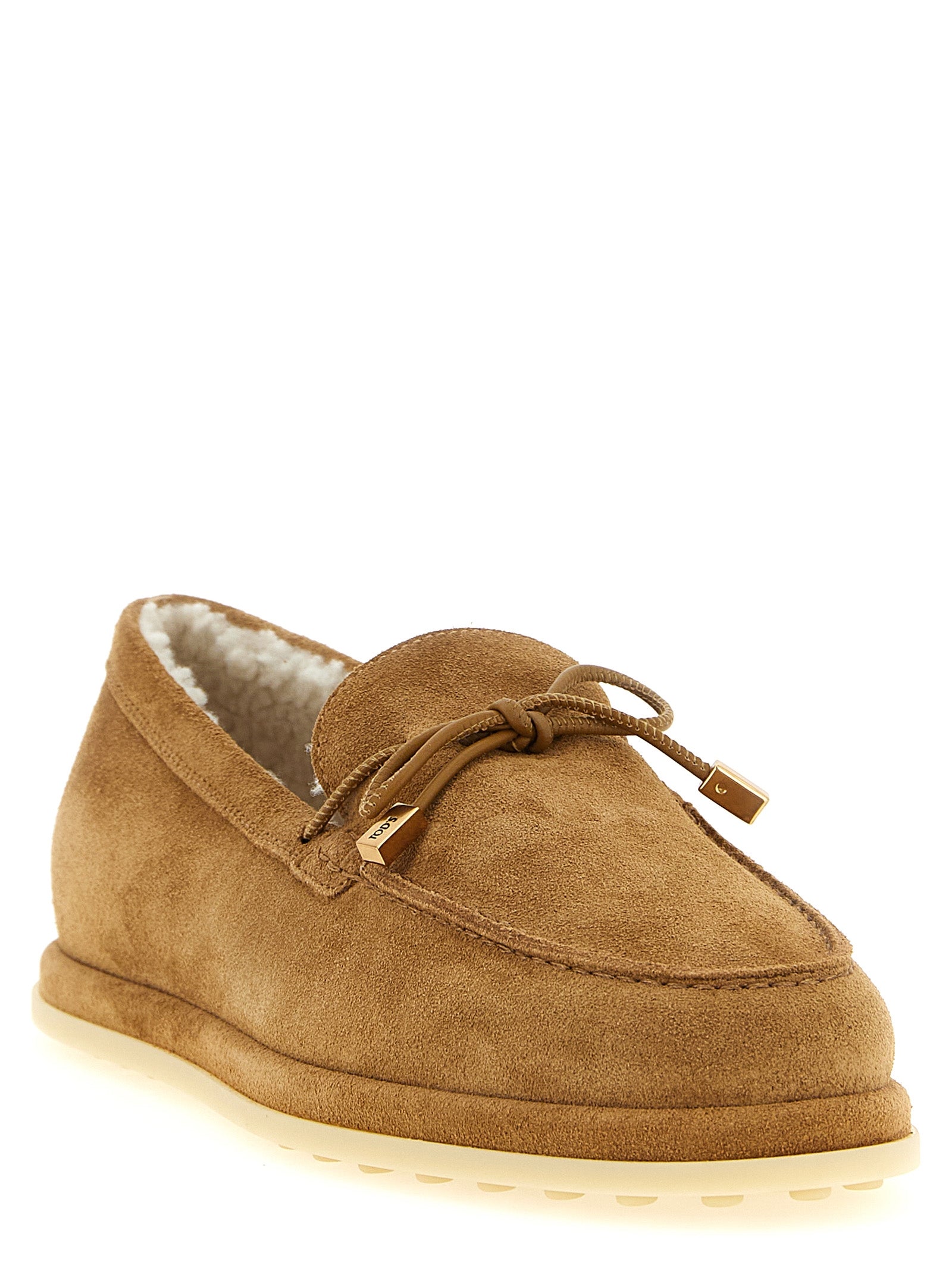Tod's Beige Calfskin Slip-On Loafers Tod's