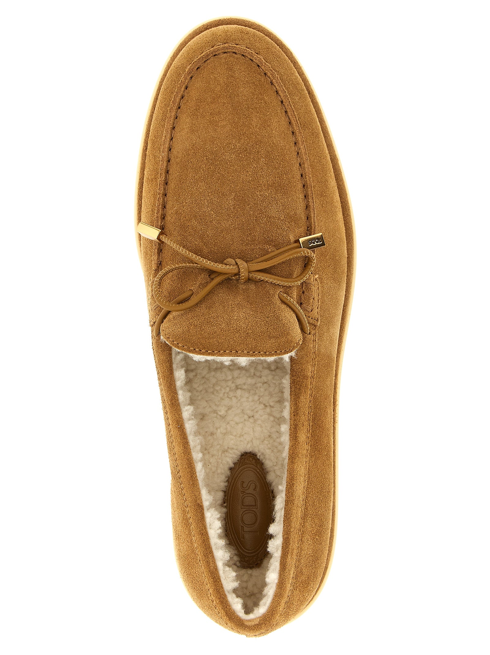Tod's Beige Calfskin Slip-On Loafers Tod's