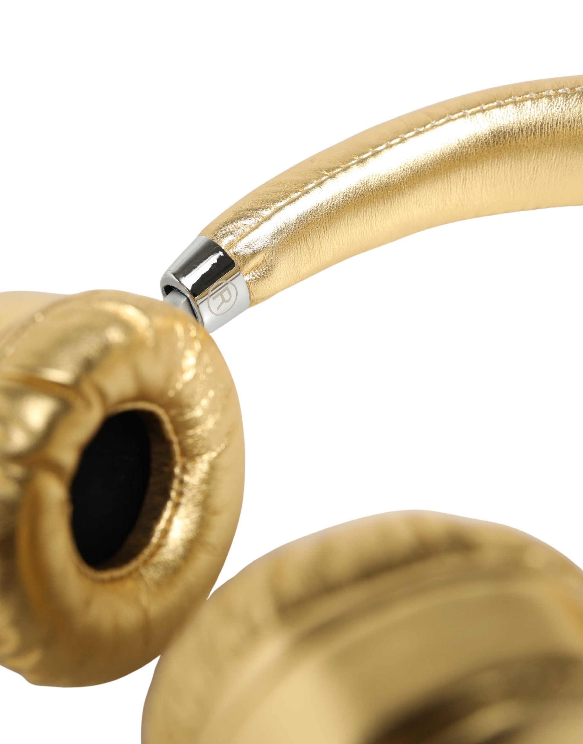 Dolce & Gabbana Women Gold Leather Wireless On-Ear Headset Headphones Dolce & Gabbana