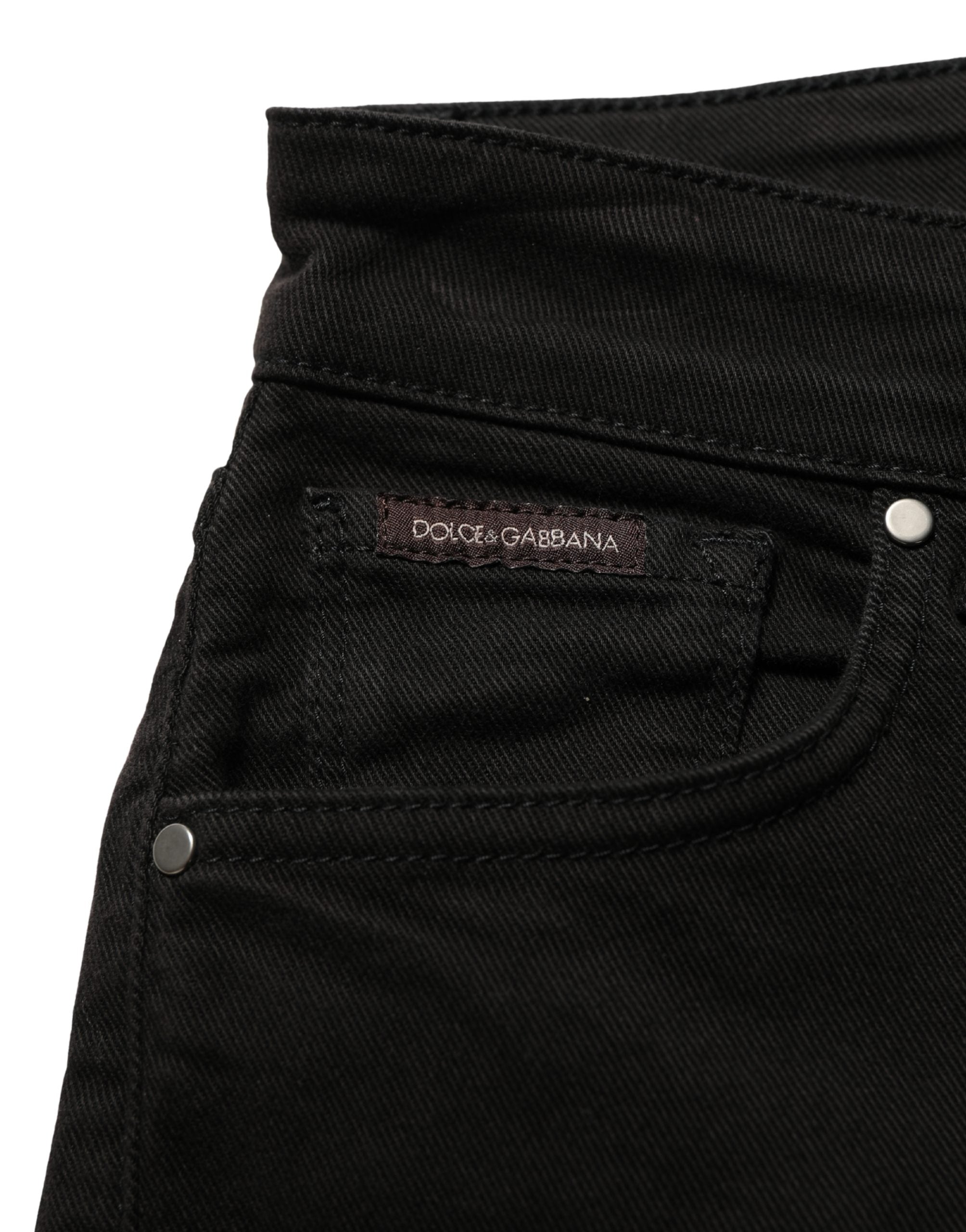 Dolce & Gabbana Black Cotton Stretch Skinny Denim Jeans Dolce & Gabbana