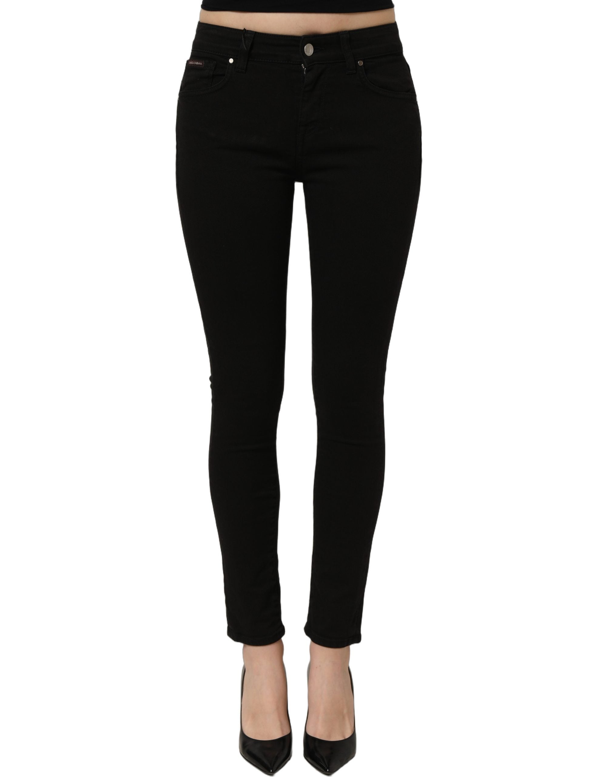 Dolce & Gabbana Black Cotton Stretch Skinny Denim Jeans Dolce & Gabbana