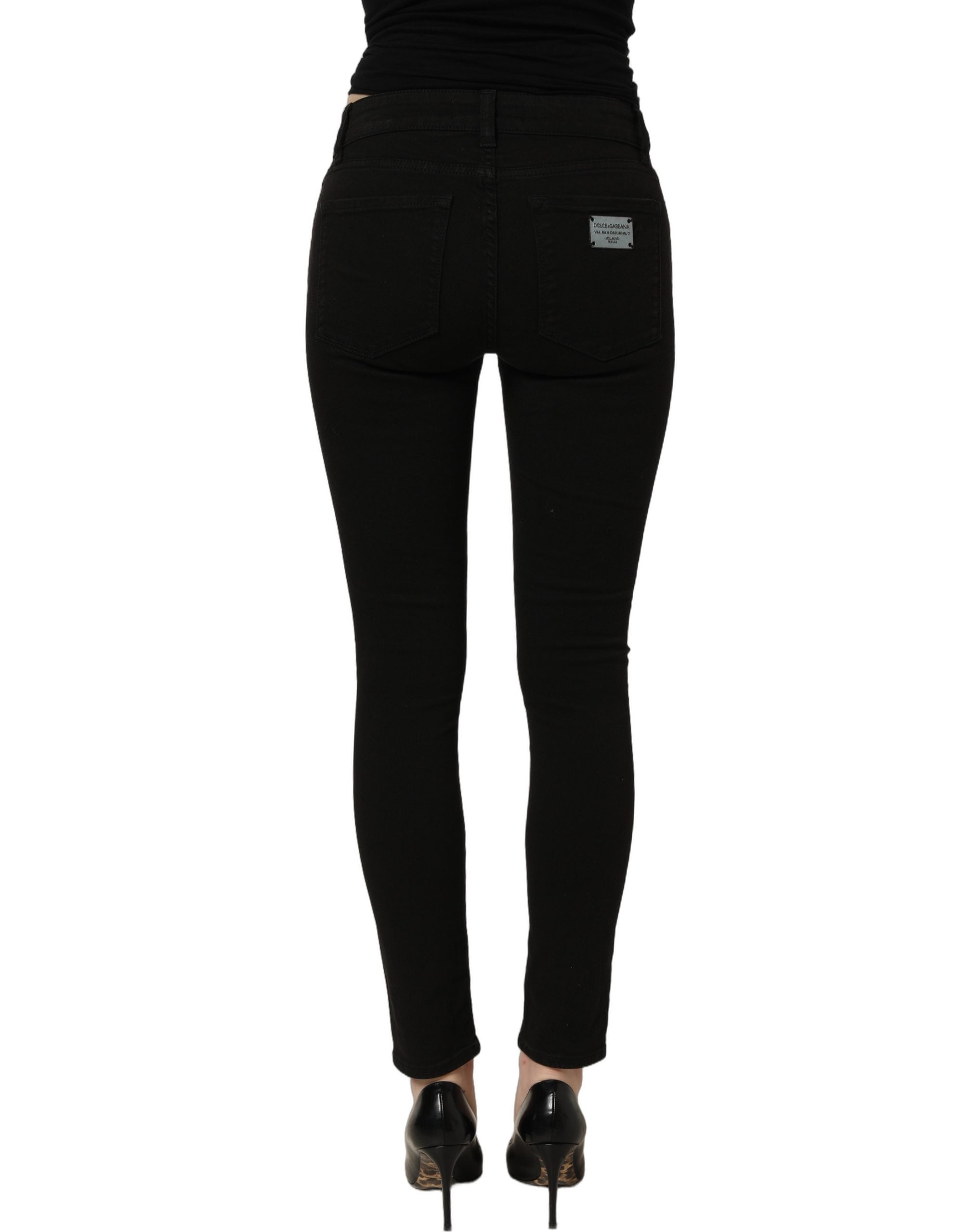 Dolce & Gabbana Black Cotton Stretch Skinny Denim Jeans Dolce & Gabbana