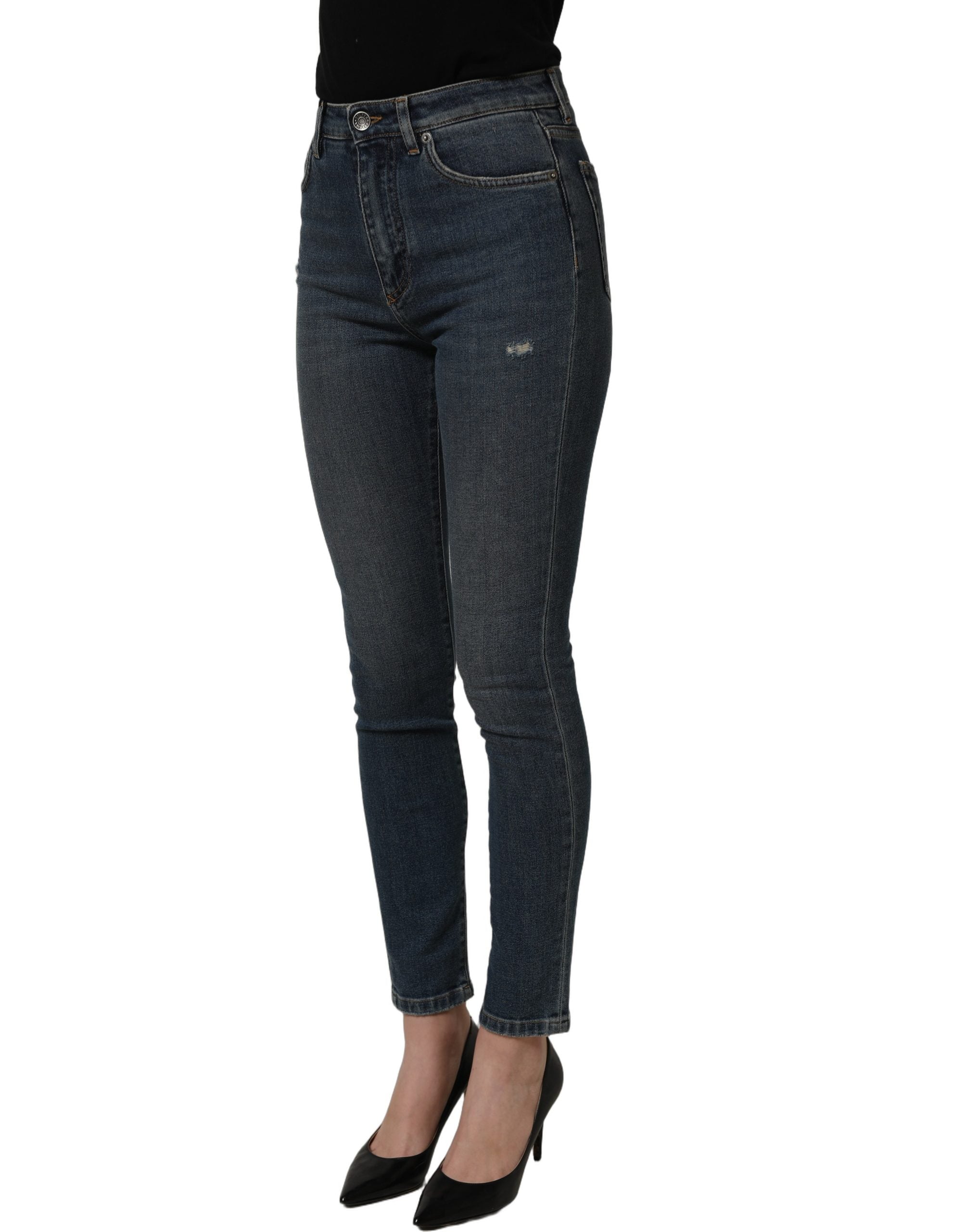 Dolce & Gabbana Blue Cotton Stretch Skinny Denim Trouser Jeans Dolce & Gabbana