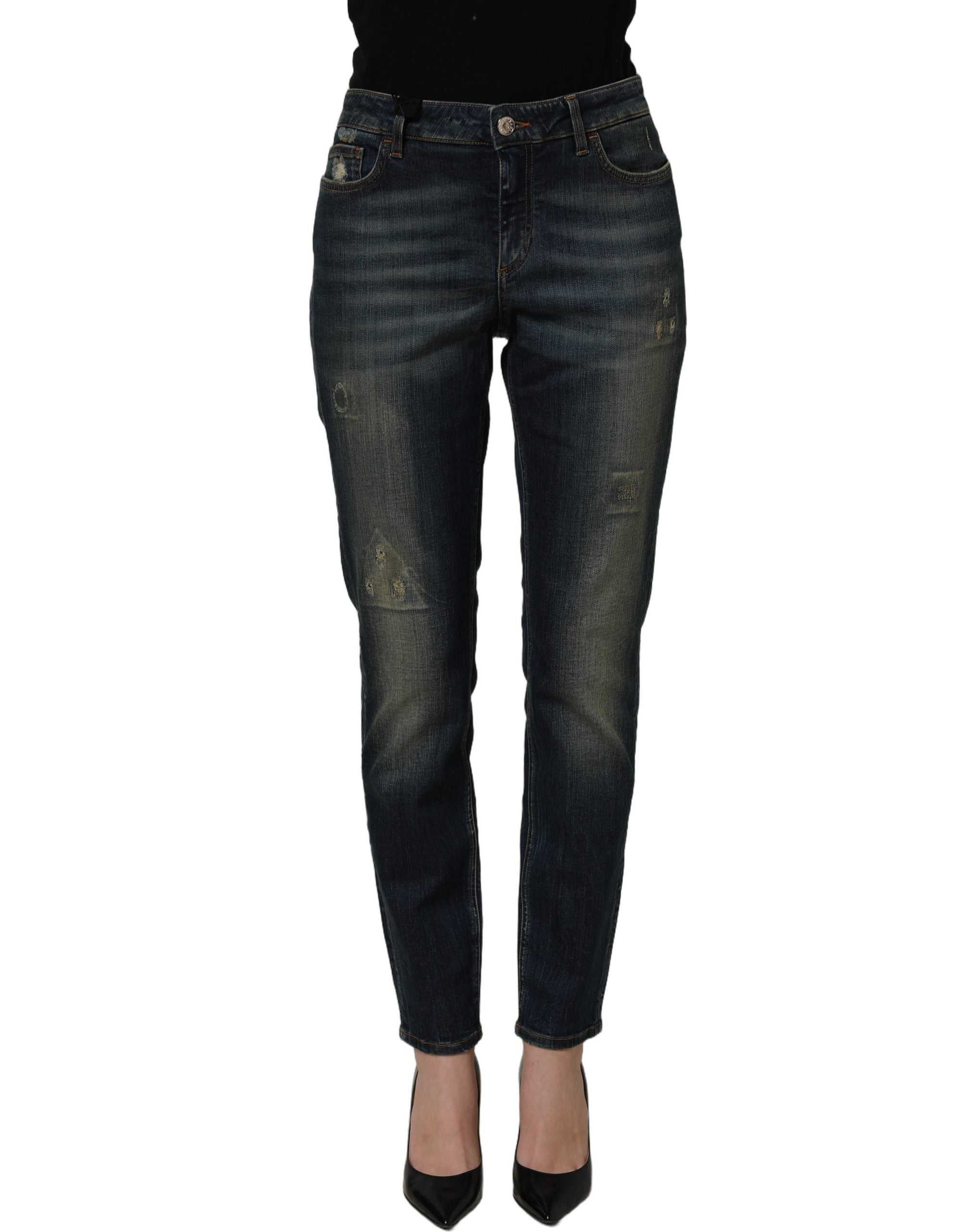 Dolce & Gabbana Blue Cotton Stretch Skinny Denim Jeans Dolce & Gabbana