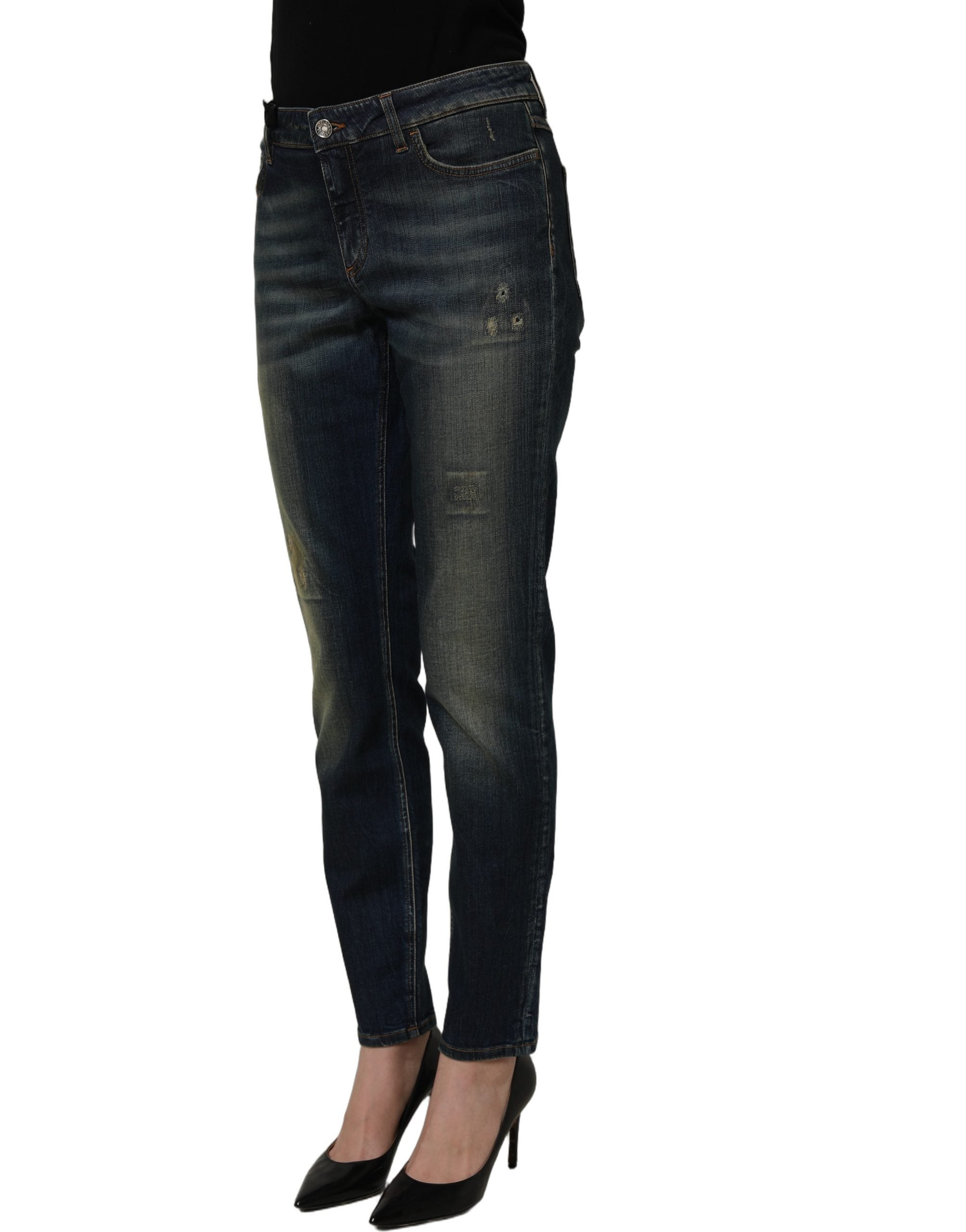 Dolce & Gabbana Blue Cotton Stretch Skinny Denim Jeans Dolce & Gabbana