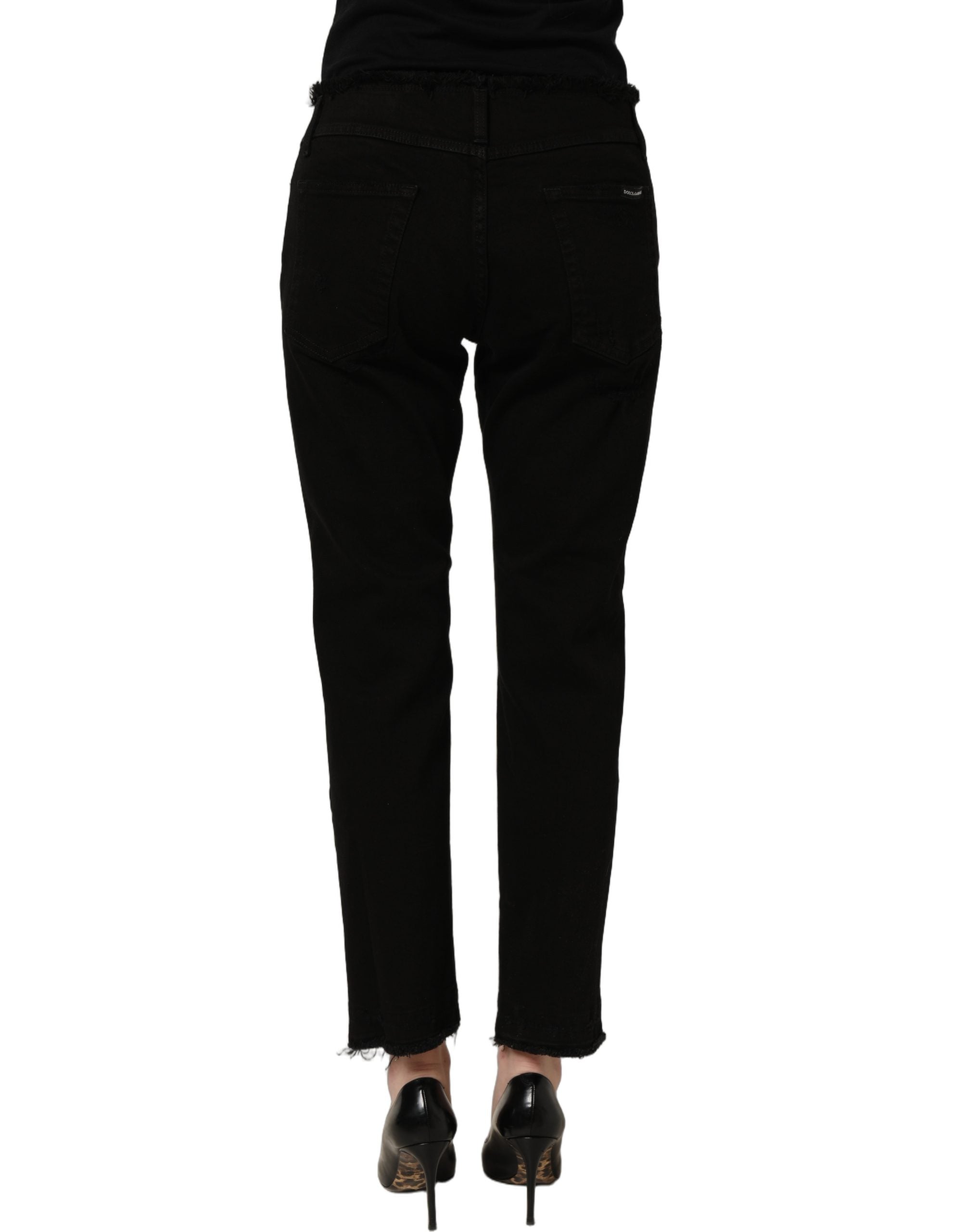 Dolce & Gabbana Black Cotton Skinny Denim Trouser Jeans Dolce & Gabbana