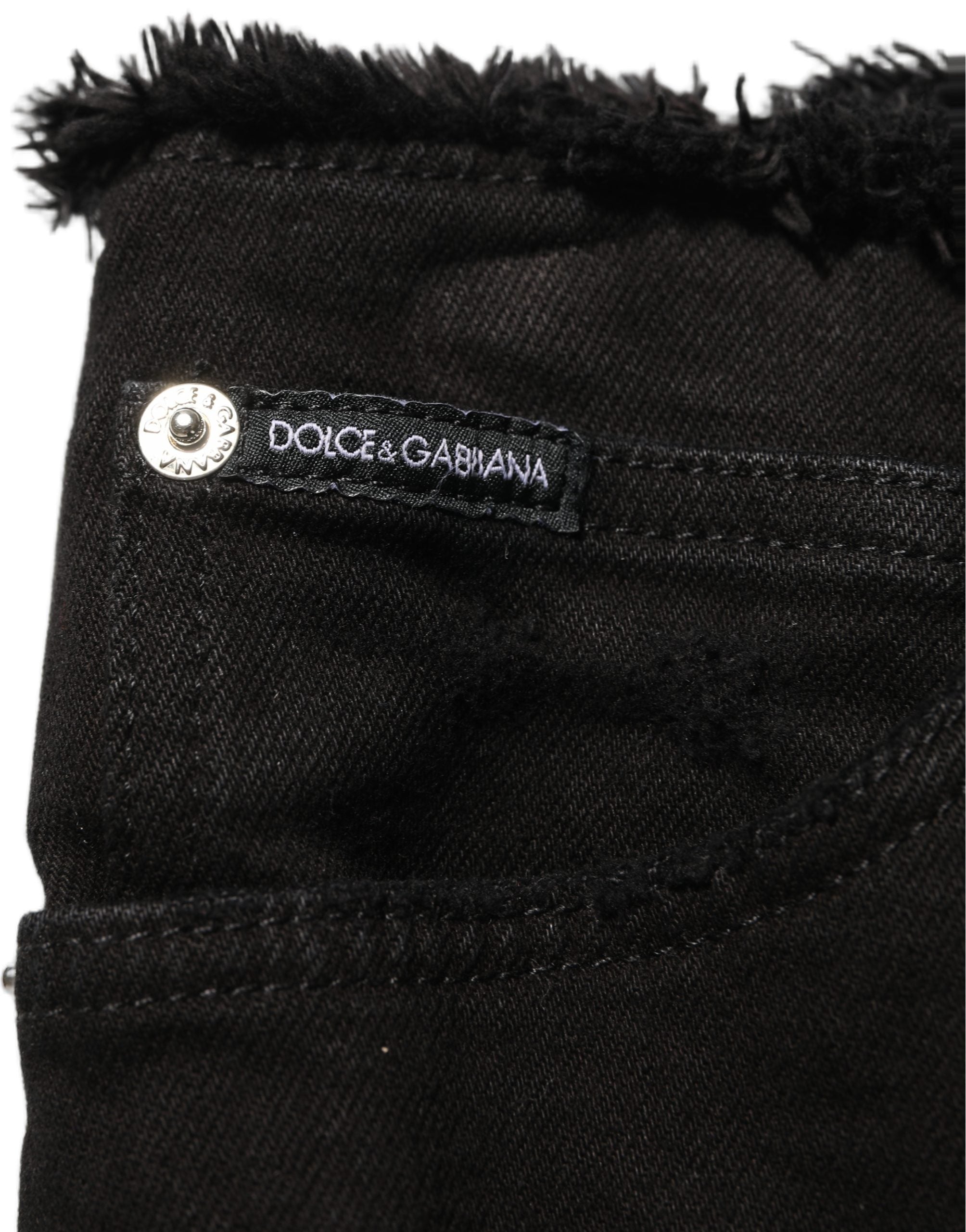 Dolce & Gabbana Black Cotton Skinny Denim Trouser Jeans Dolce & Gabbana