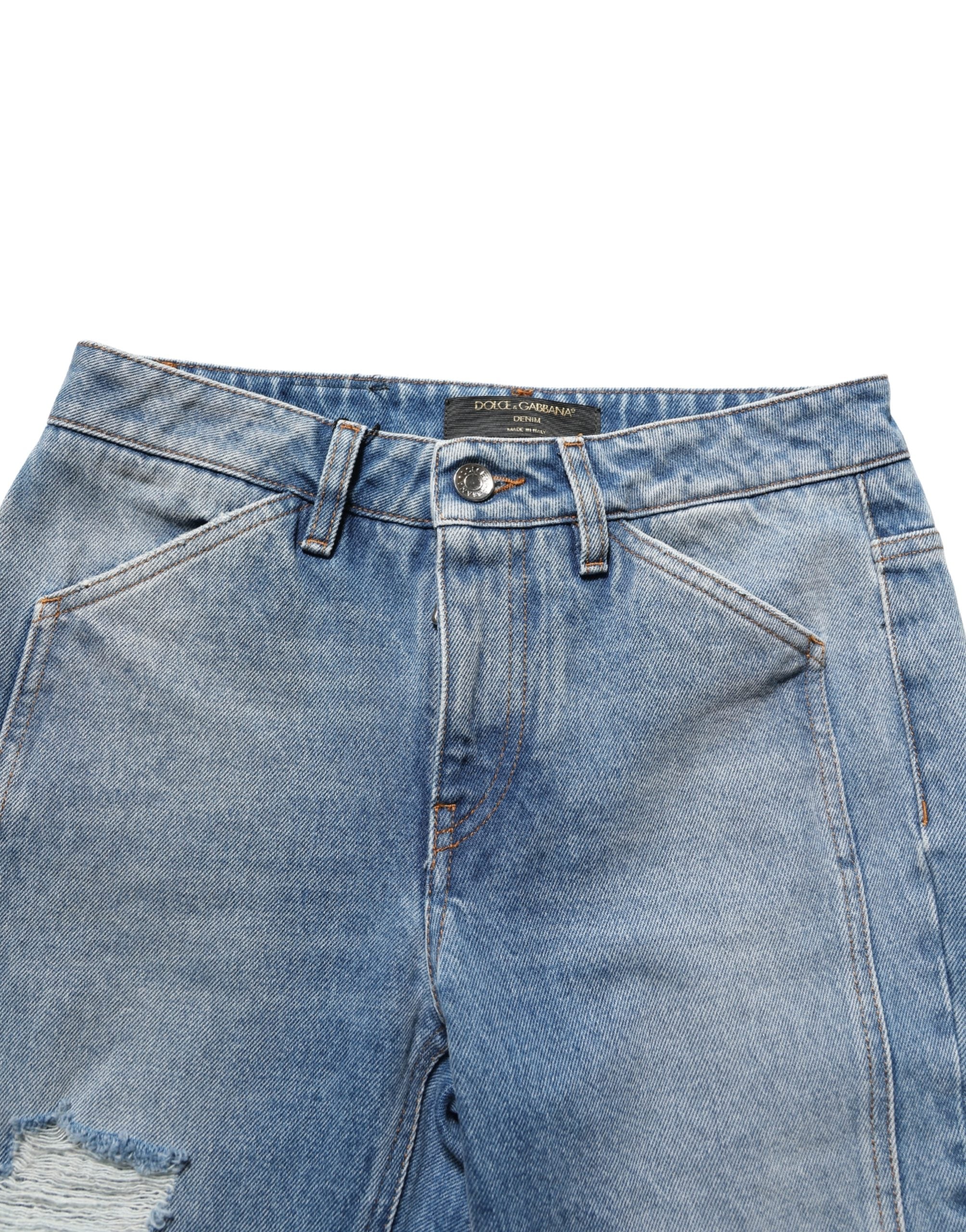 Dolce & Gabbana Blue Cotton Boot Cut Denim Trouser Jeans Dolce & Gabbana