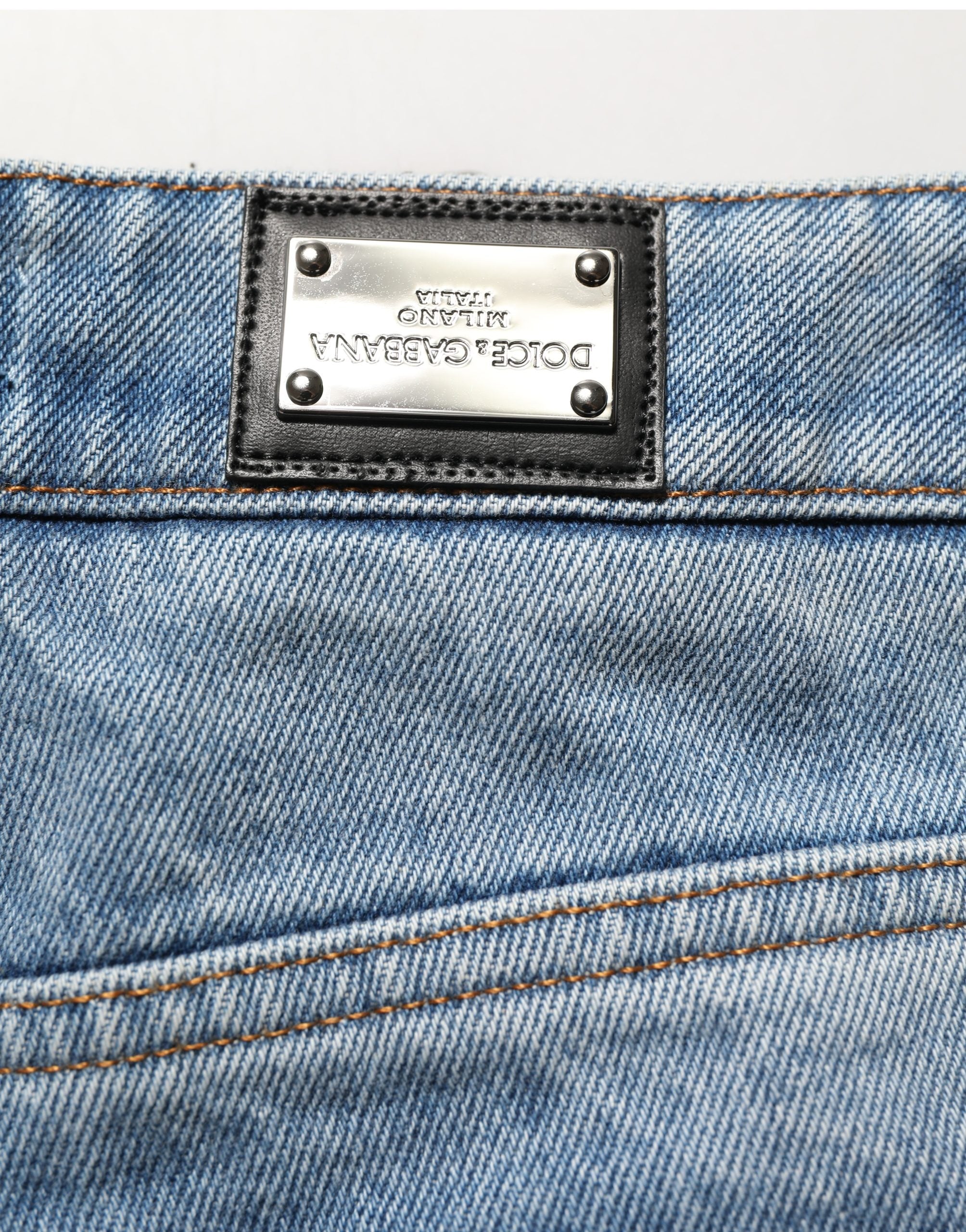 Dolce & Gabbana Blue Cotton Boot Cut Denim Trouser Jeans Dolce & Gabbana