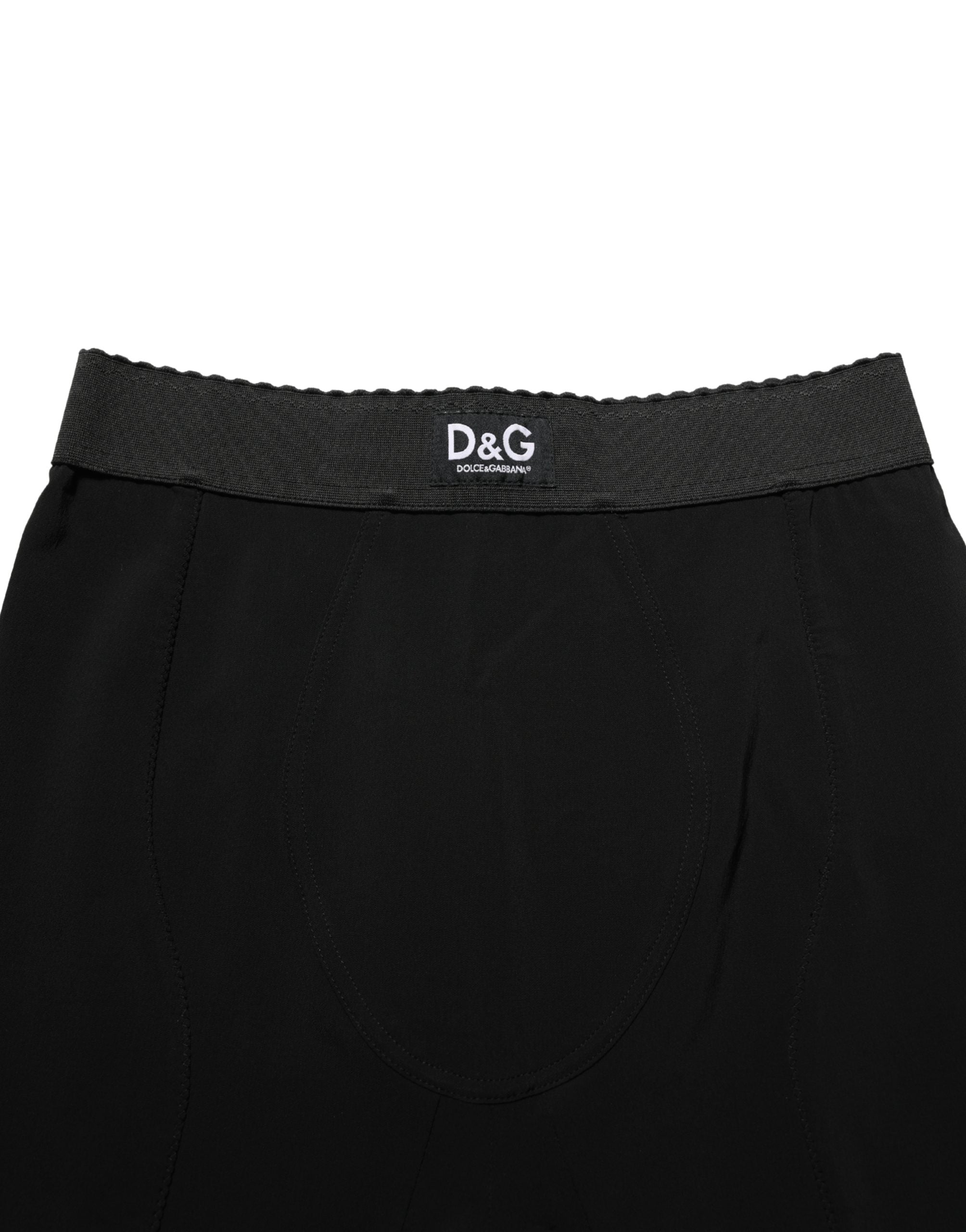 Dolce & Gabbana Black Viscose High Waist Capri Trouser Pants Dolce & Gabbana