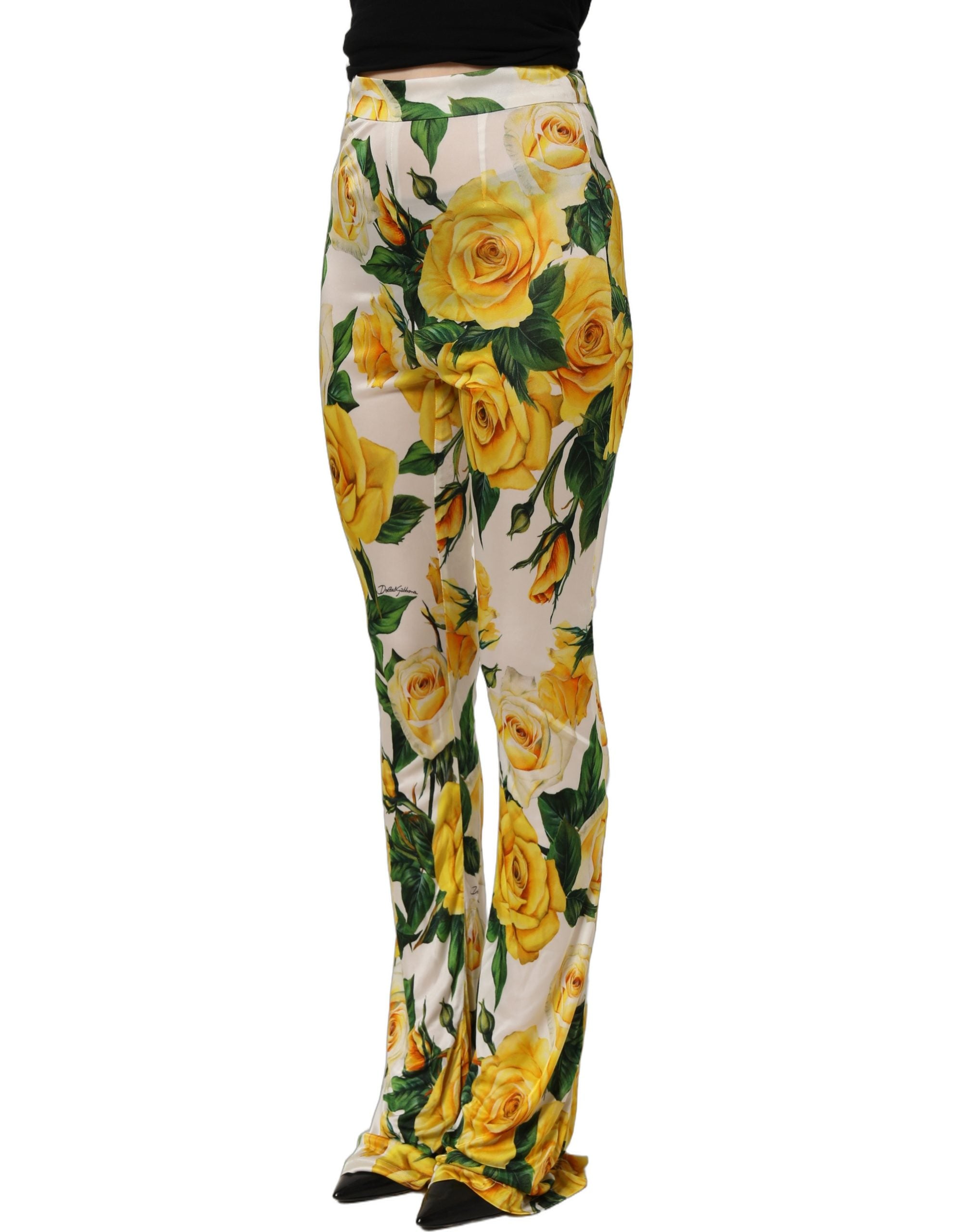 Dolce & Gabbana Multicolor Floral High Waist Straight Pants Dolce & Gabbana