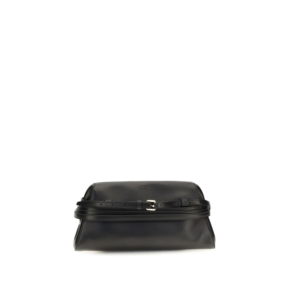 Moschino Black Goatskin Shoulder Bag Moschino
