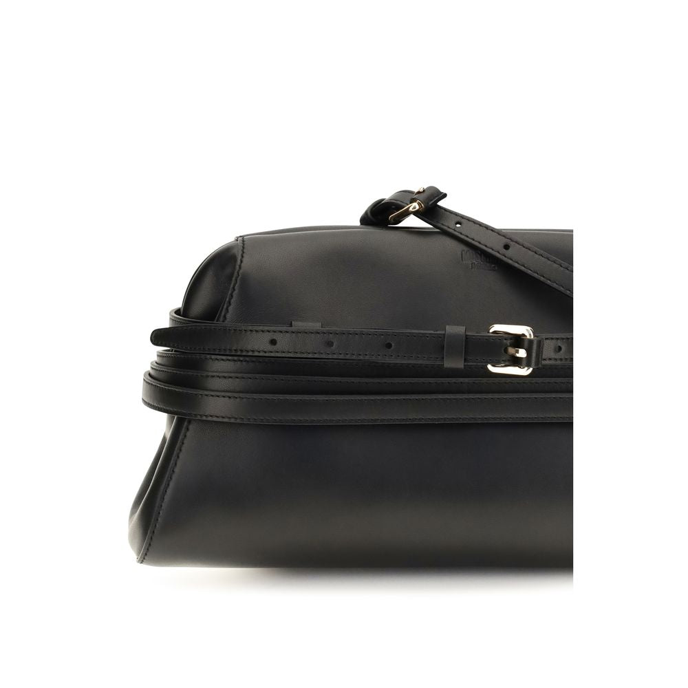 Moschino Black Goatskin Shoulder Bag Moschino