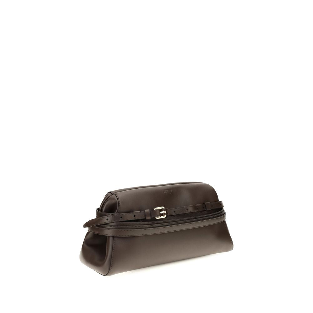 Moschino Brown Goatskin Shoulder Bag Moschino