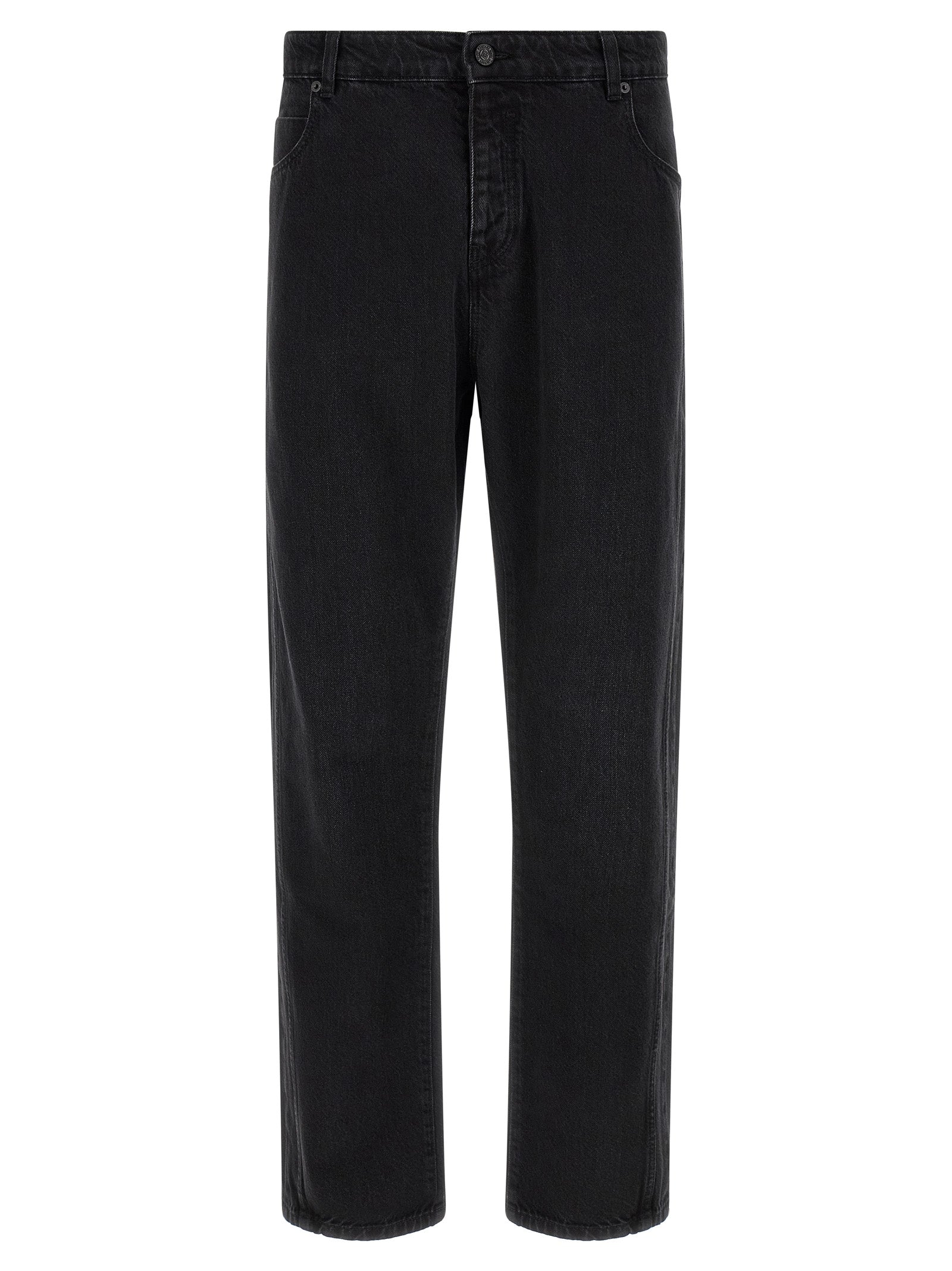 Balmain Black Cotton Straight-Leg Jeans Balmain