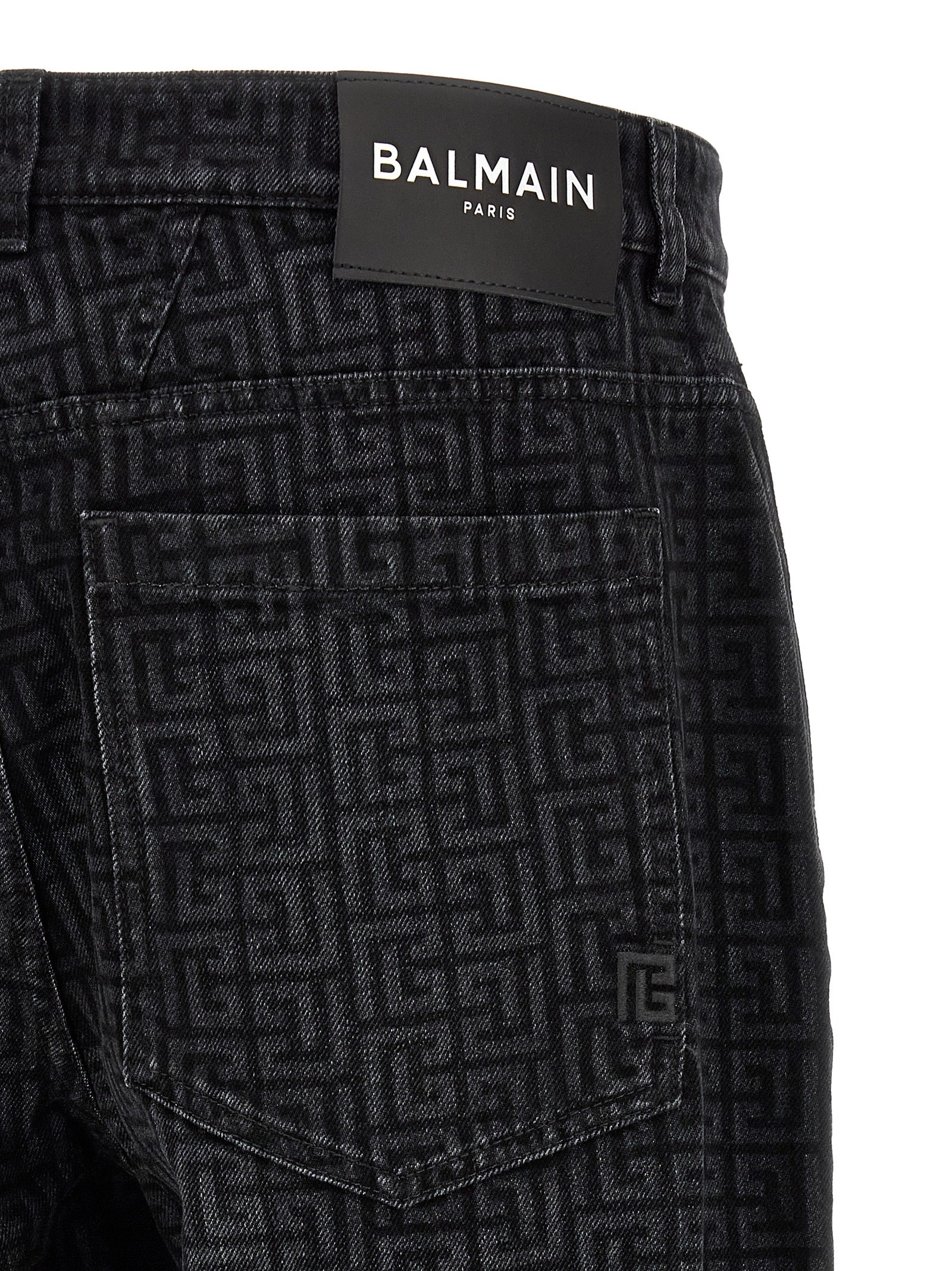 Balmain Black Cotton Straight-Leg Jeans Balmain