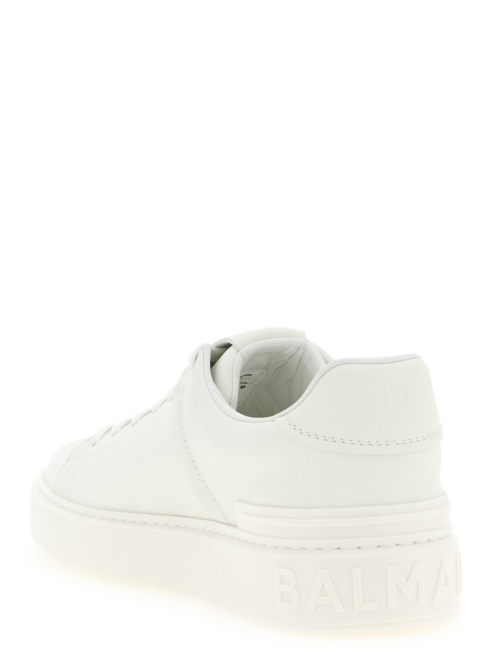 Balmain White Calfskin Low Top Sneakers Balmain