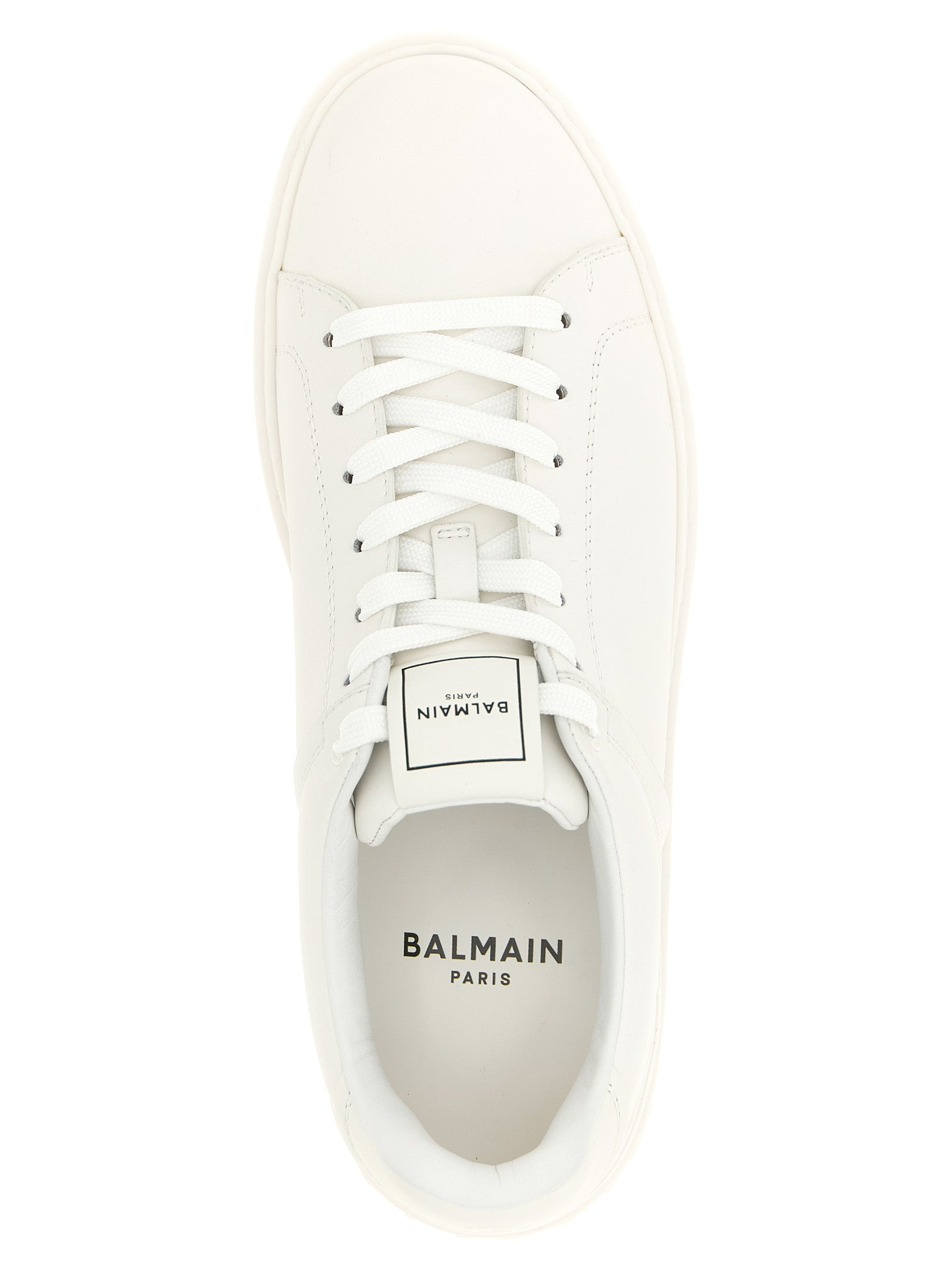 Balmain White Calfskin Low Top Sneakers Balmain