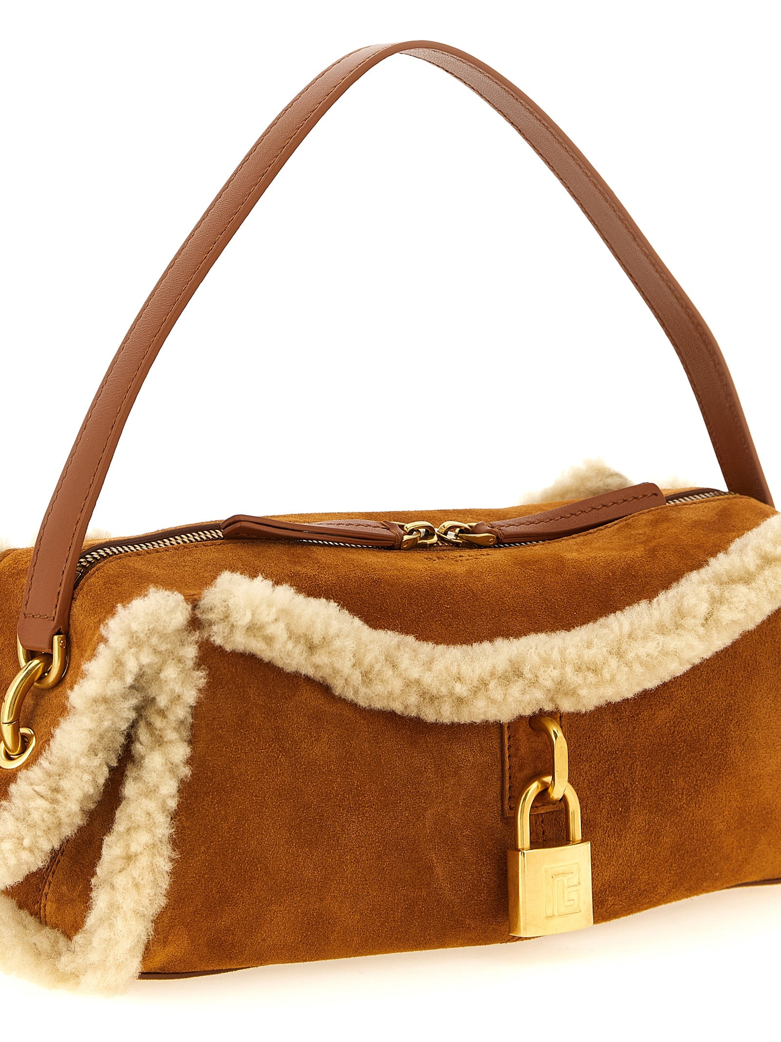 Balmain Brown Calfskin Shoulder Bag Balmain