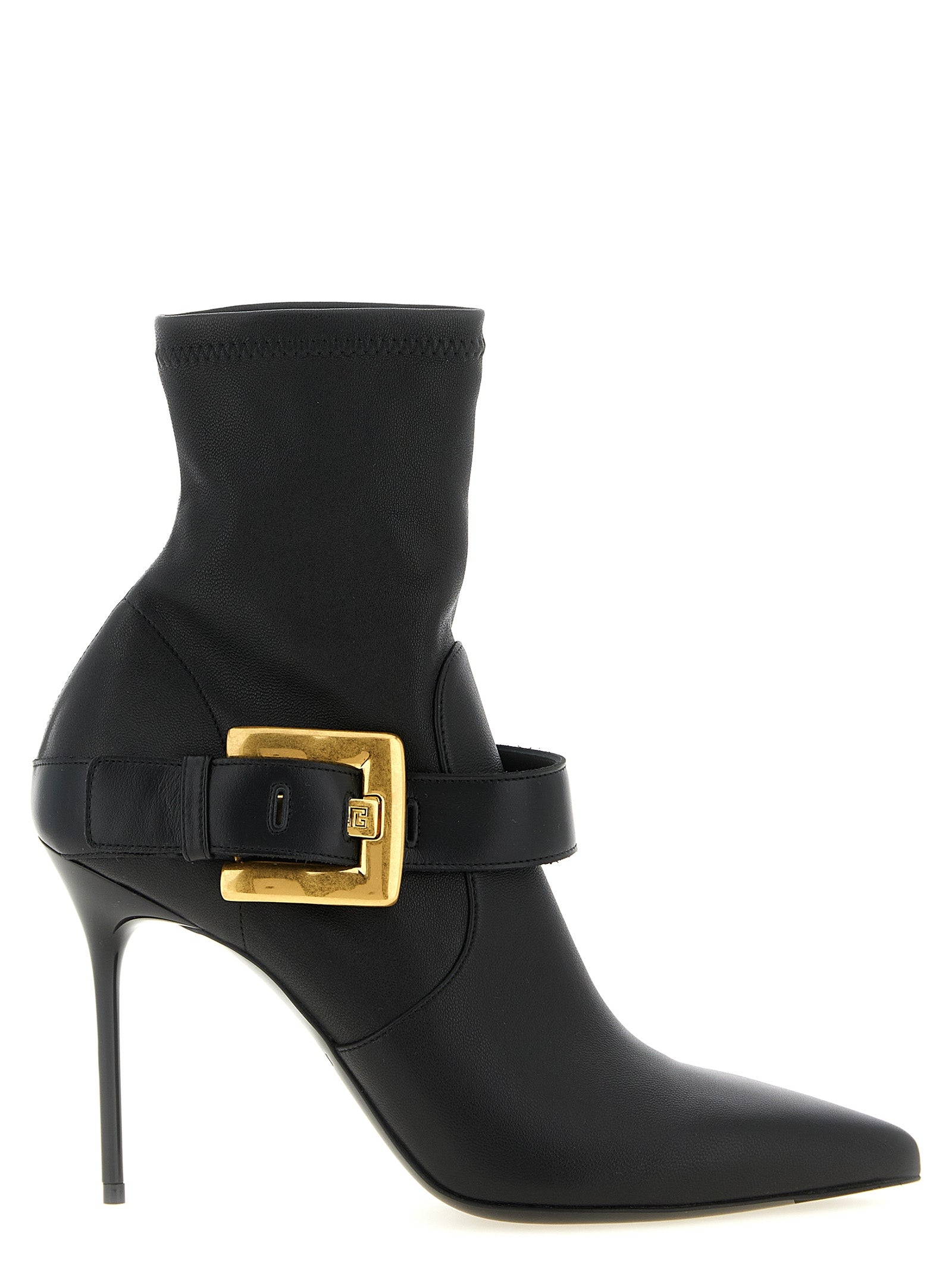 Balmain Black Lamb Leather Ankle Boots Balmain