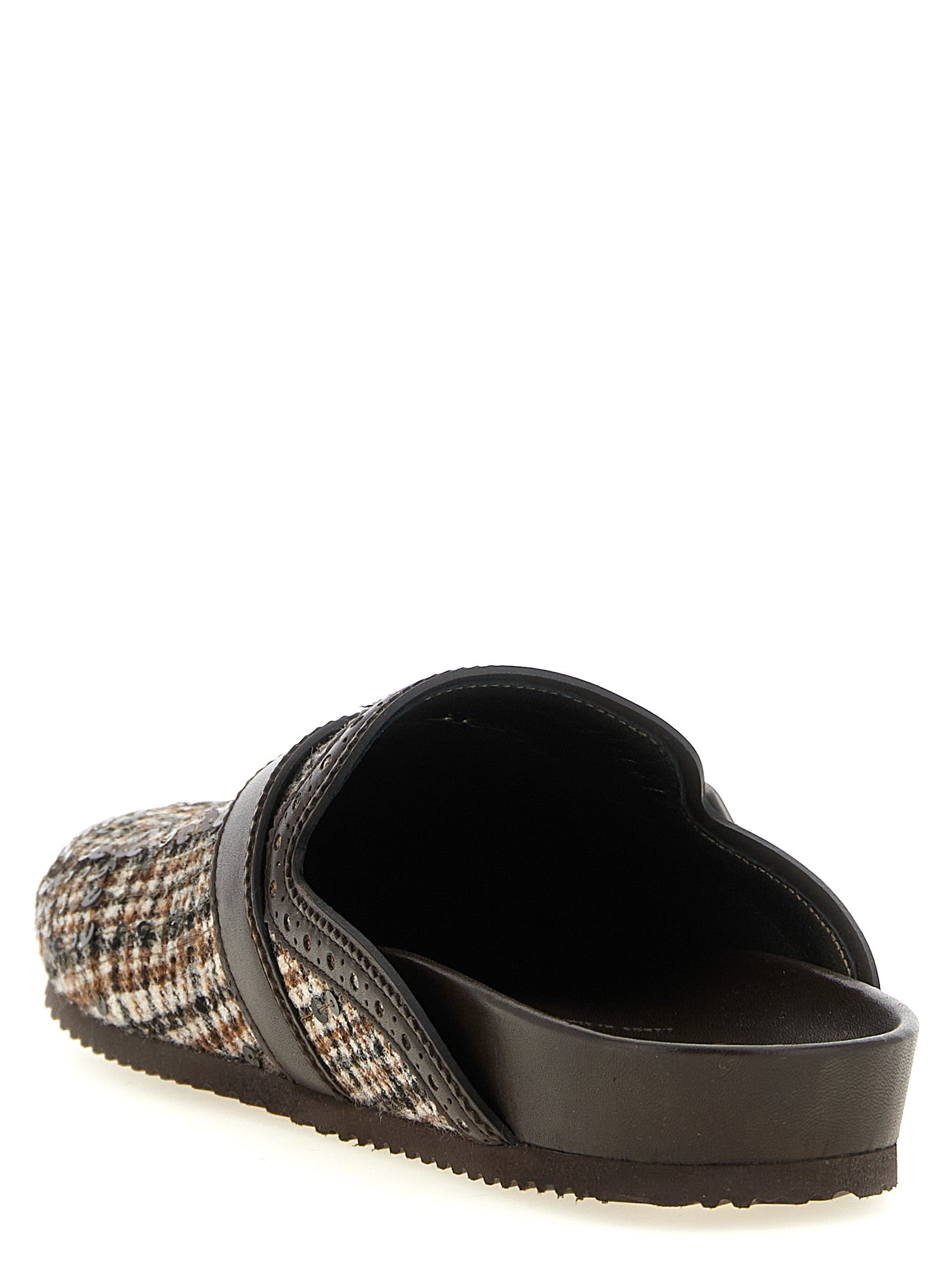 Brunello Cucinelli Brown Alpaca Leather Clogs Brunello Cucinelli