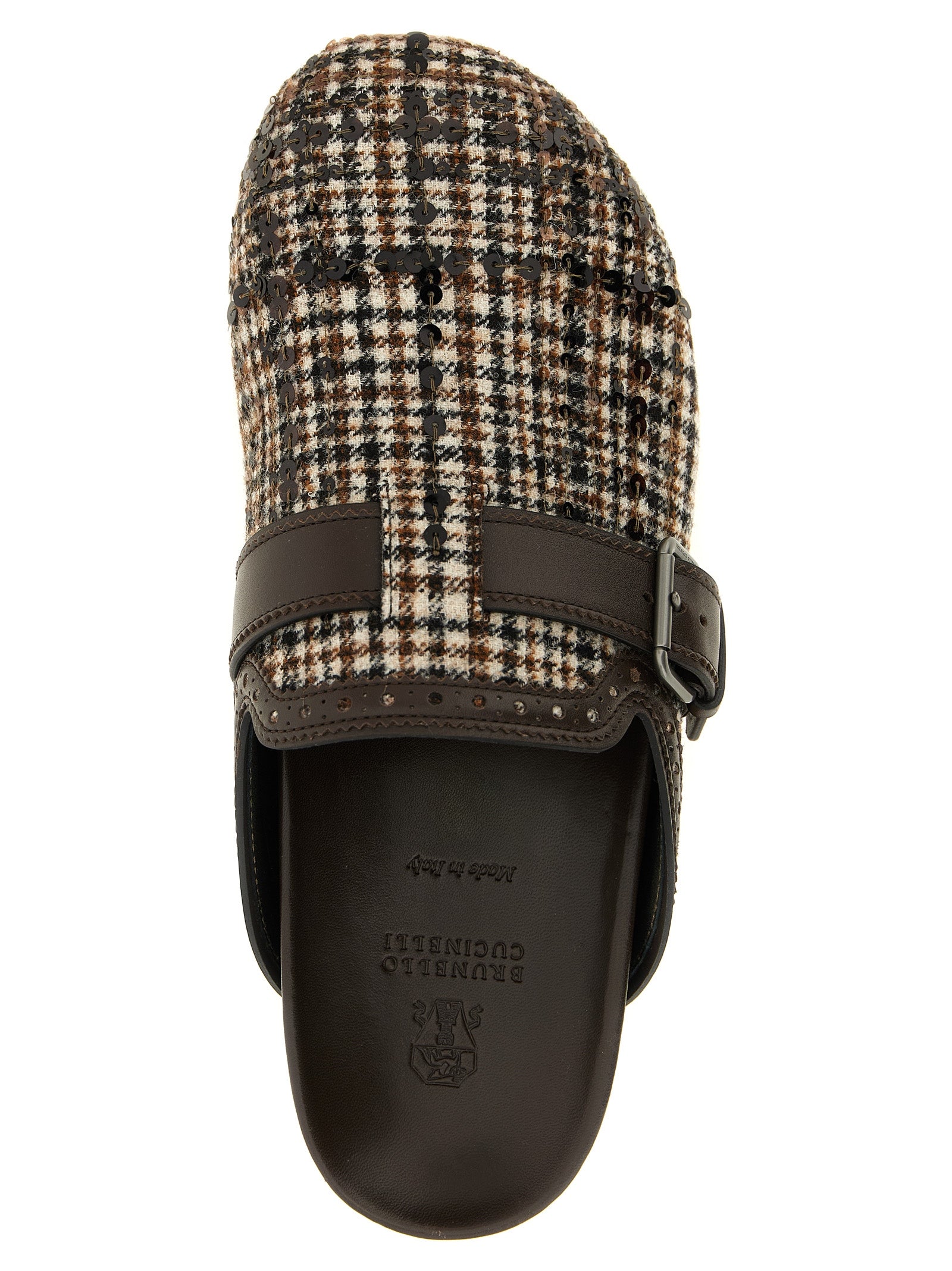 Brunello Cucinelli Brown Alpaca Leather Clogs Brunello Cucinelli