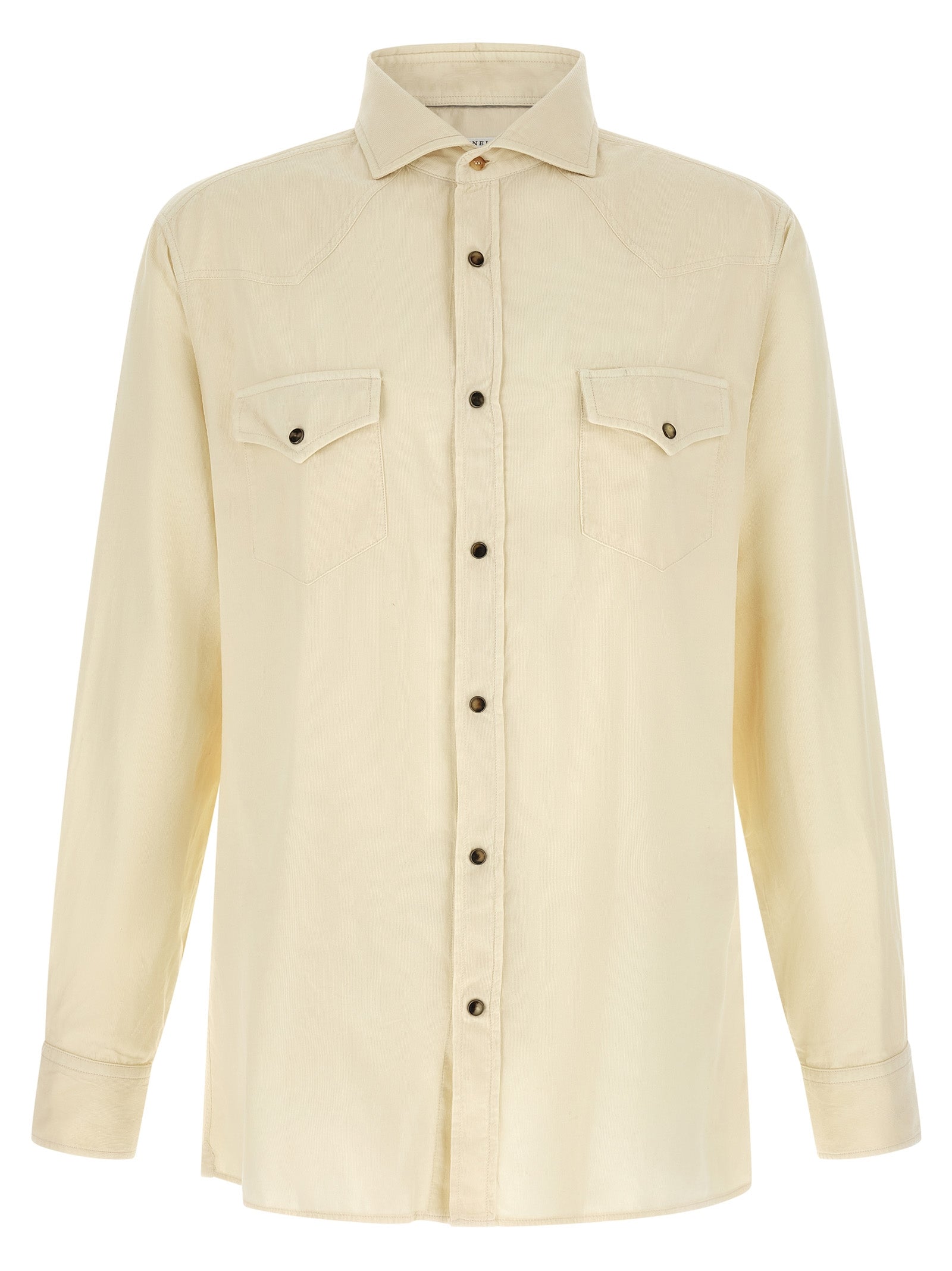 Brunello Cucinelli White Cotton Blouse Brunello Cucinelli