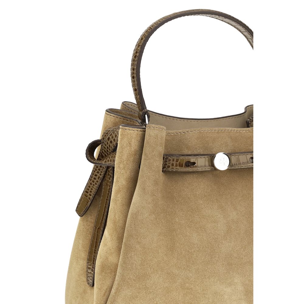 Tory Burch Beige Suede Leather Backet Bag Tory Burch