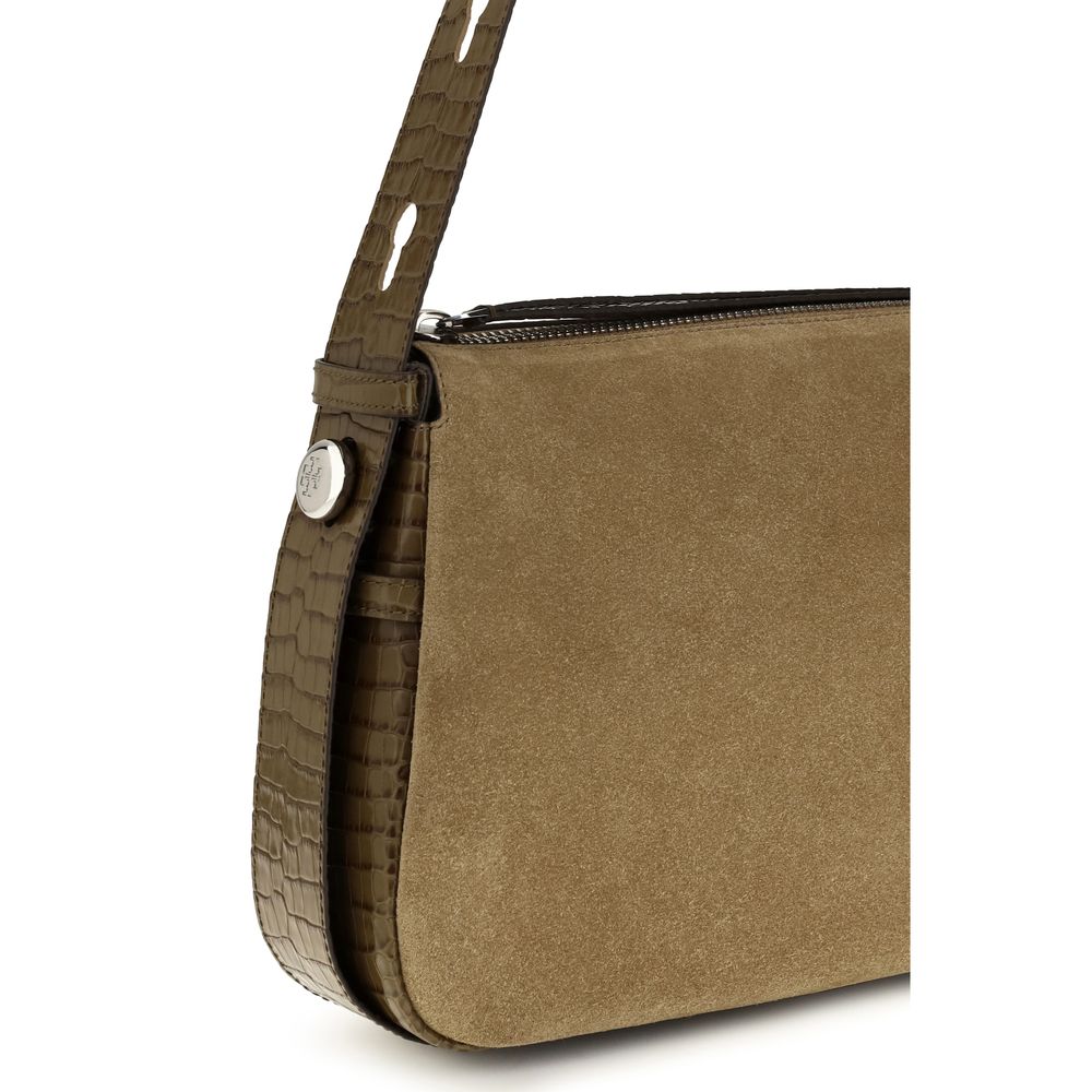 Tory Burch Beige Suede Leather Shoulder Bag Tory Burch