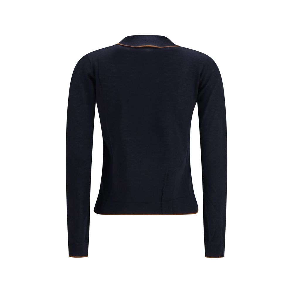 Max Mara Blue Silk Cardigan Max Mara
