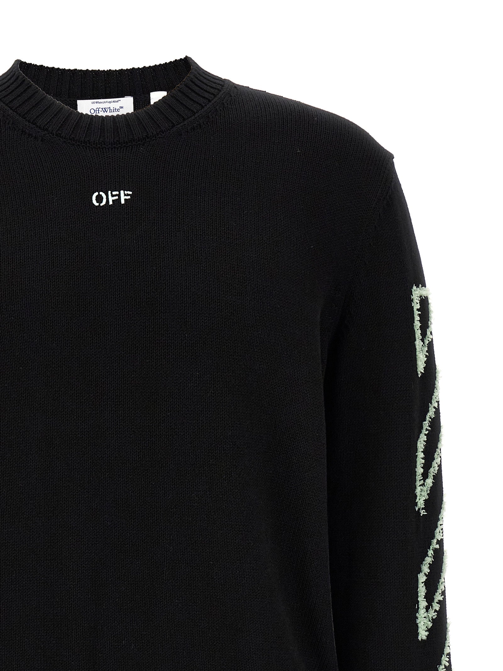 Off-White Black Cotton Cardigan Off-White