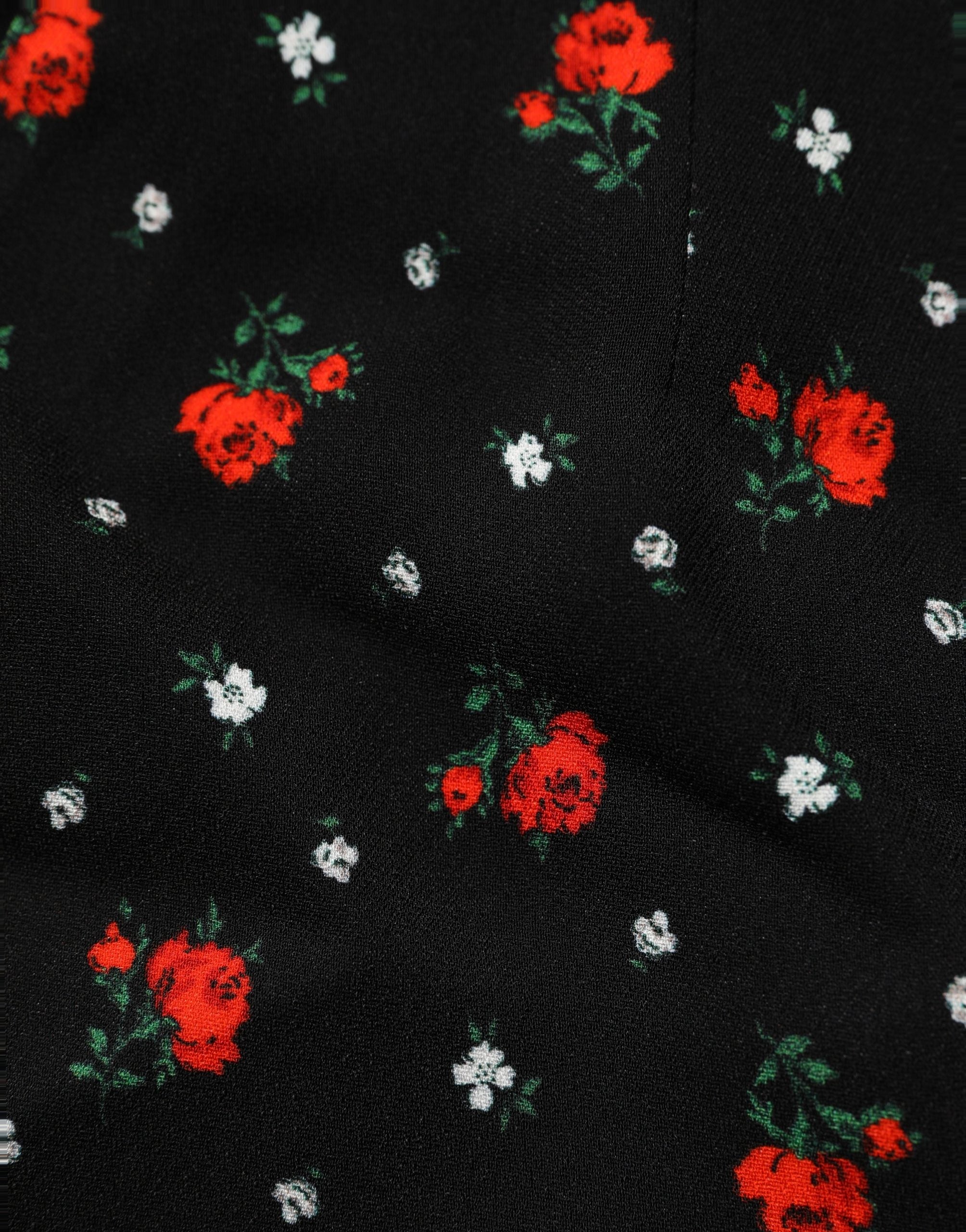 Dolce & Gabbana Black Floral High Rise Women Hot Pants Shorts Dolce & Gabbana