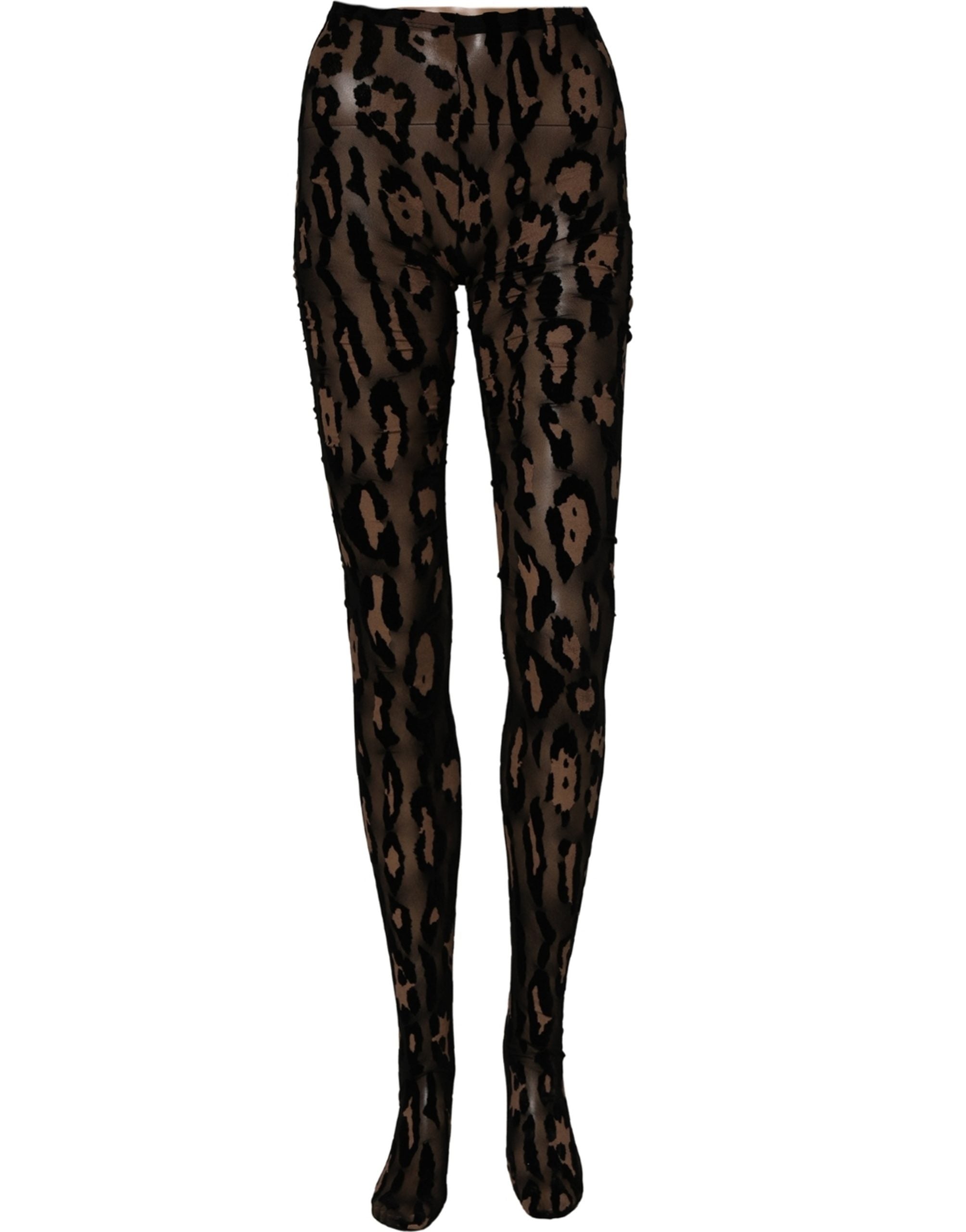 Dolce & Gabbana Black Leopard Nylon Tights Stocking Pantyhose Socks Dolce & Gabbana