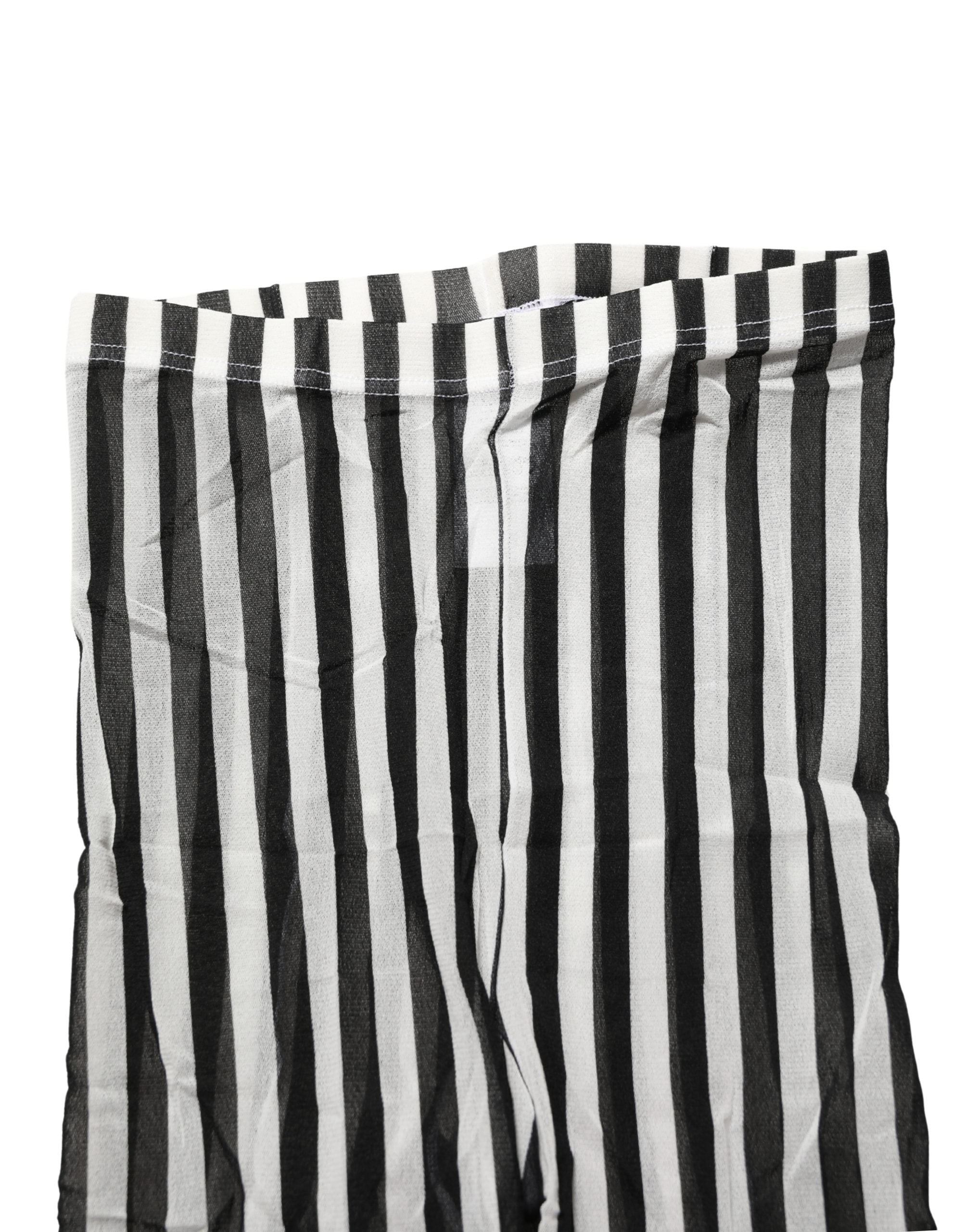 Dolce & Gabbana Black White Stripes Tights Stocking Pantyhose Socks Dolce & Gabbana
