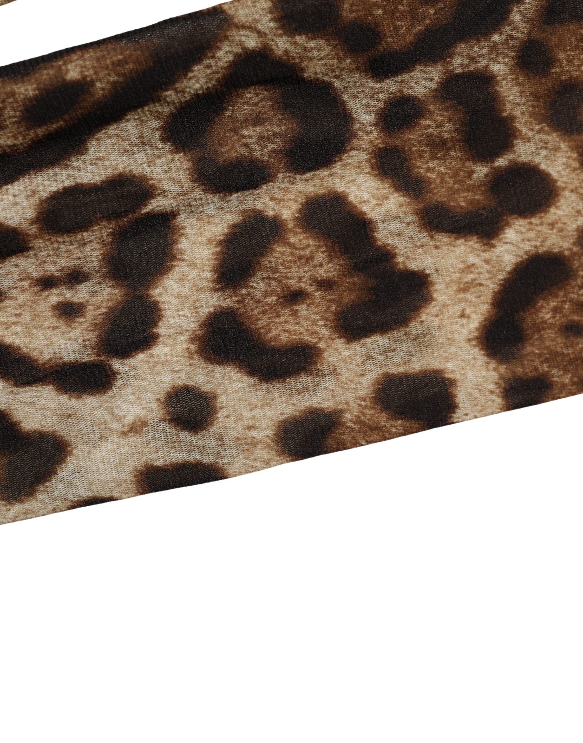 Dolce & Gabbana Brown Leopard Nylon Tights Stocking Pantyhose Socks Dolce & Gabbana