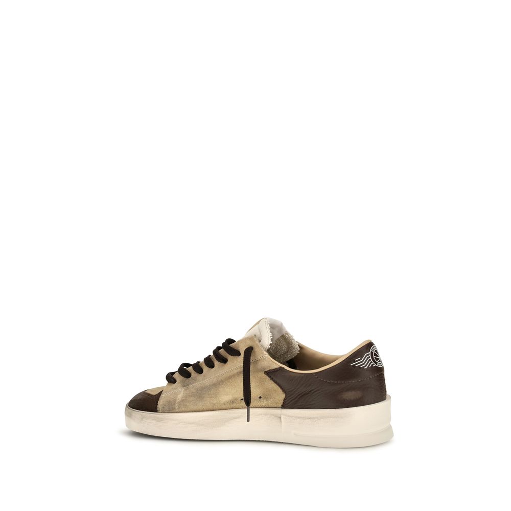 Golden Goose Beige Calf Leather Bos Taurus Sneakers Golden Goose