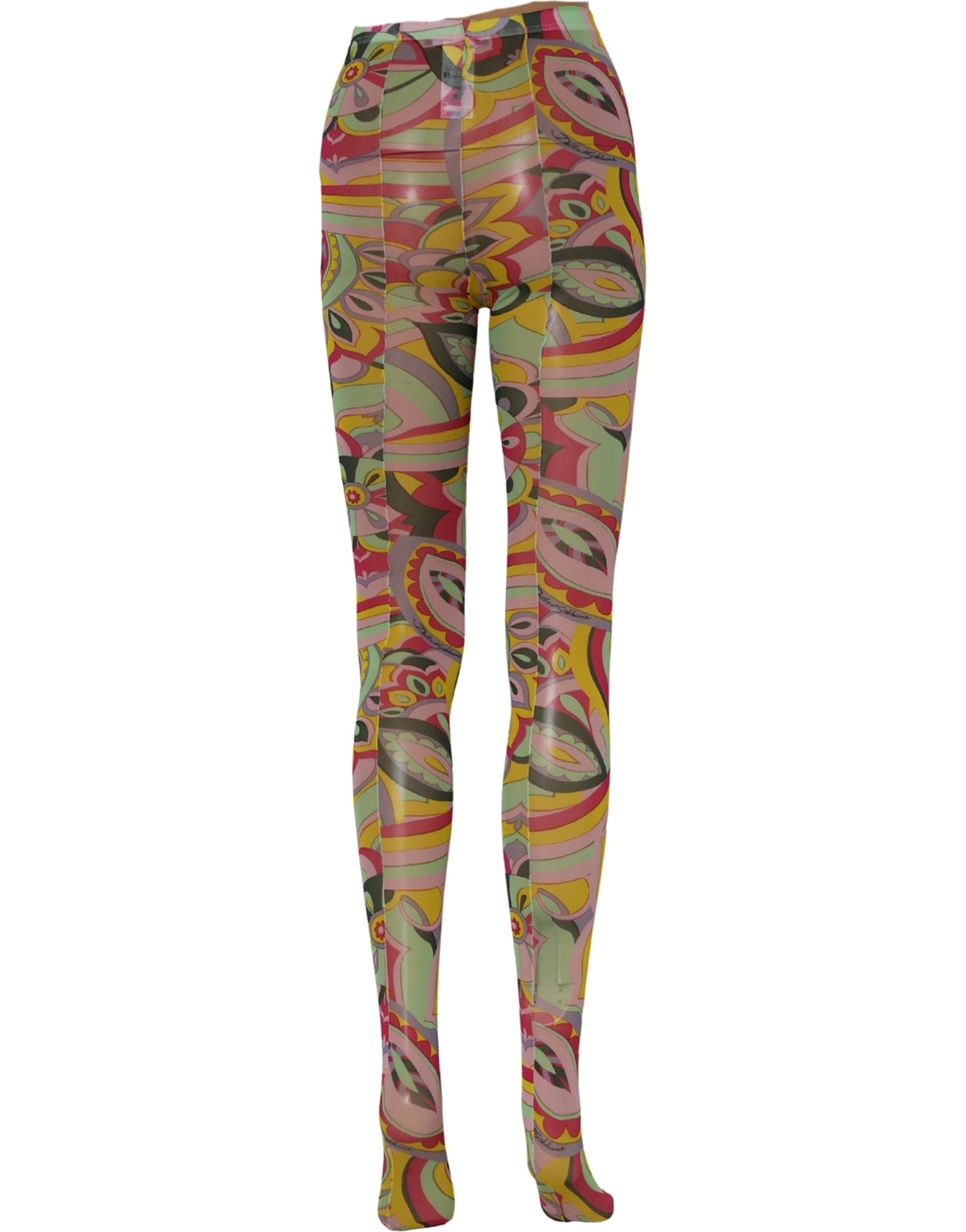 Dolce & Gabbana Multicolor Floral Print Tights Stockings Socks Dolce & Gabbana