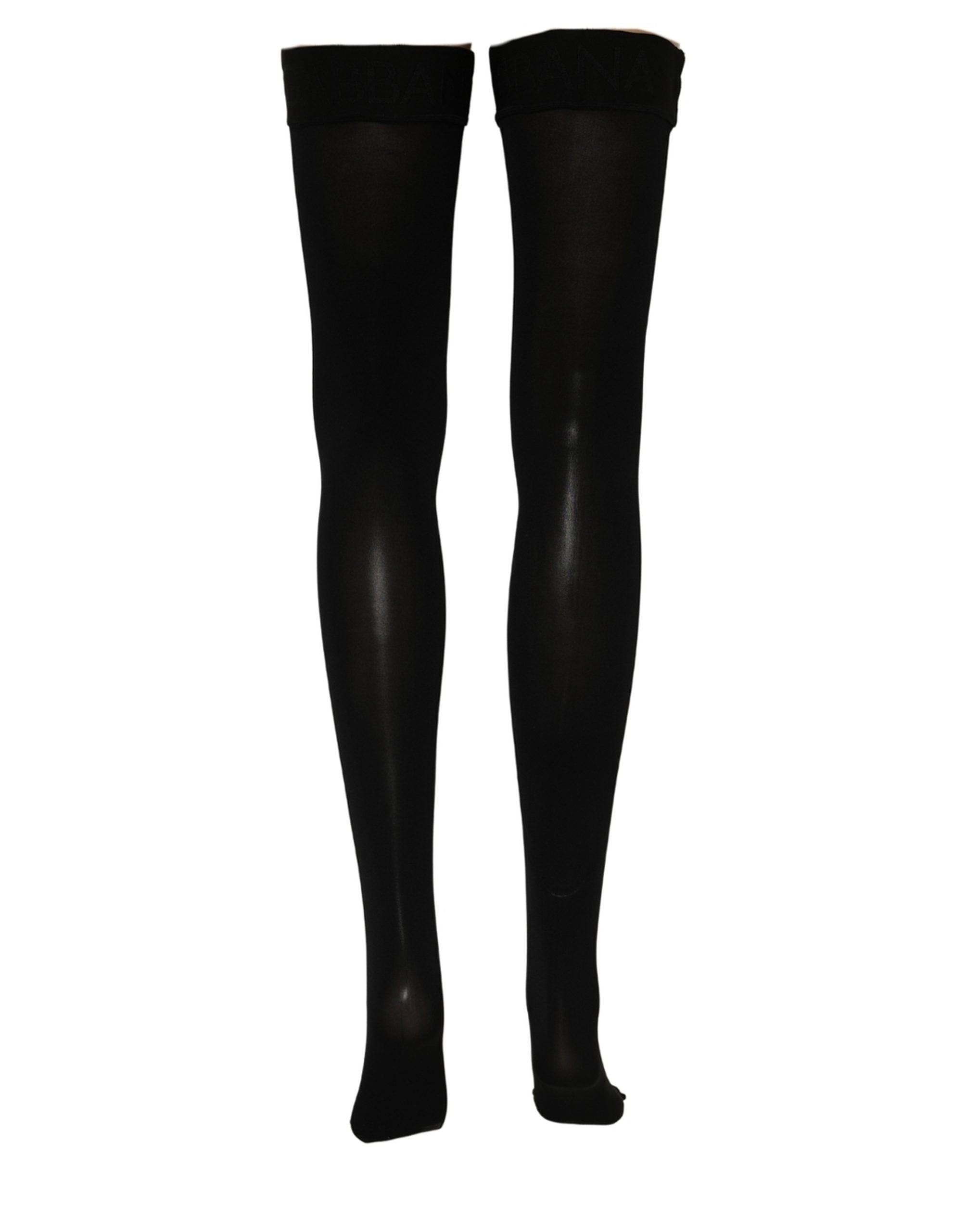 Dolce & Gabbana Black 100% Nylon Thigh High Stockings Socks Dolce & Gabbana