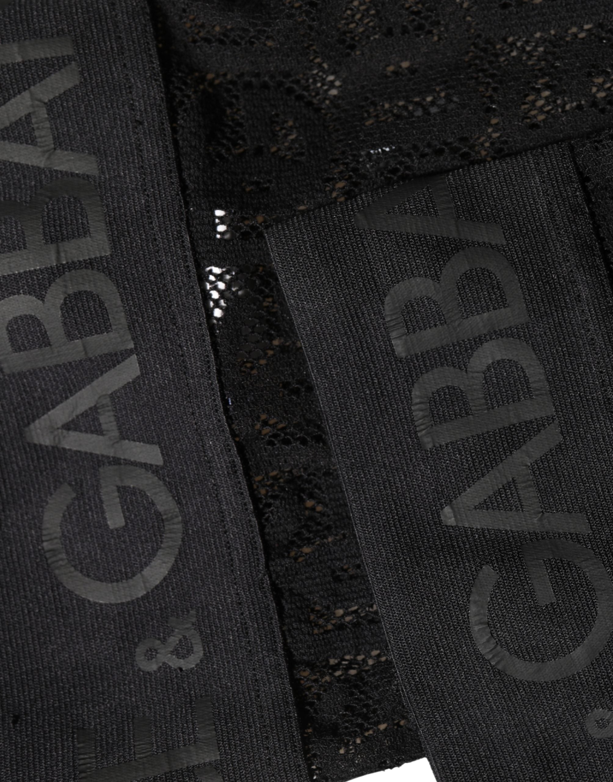 Dolce & Gabbana Black DG Logo Sheer Nylon Thigh High Socks Dolce & Gabbana