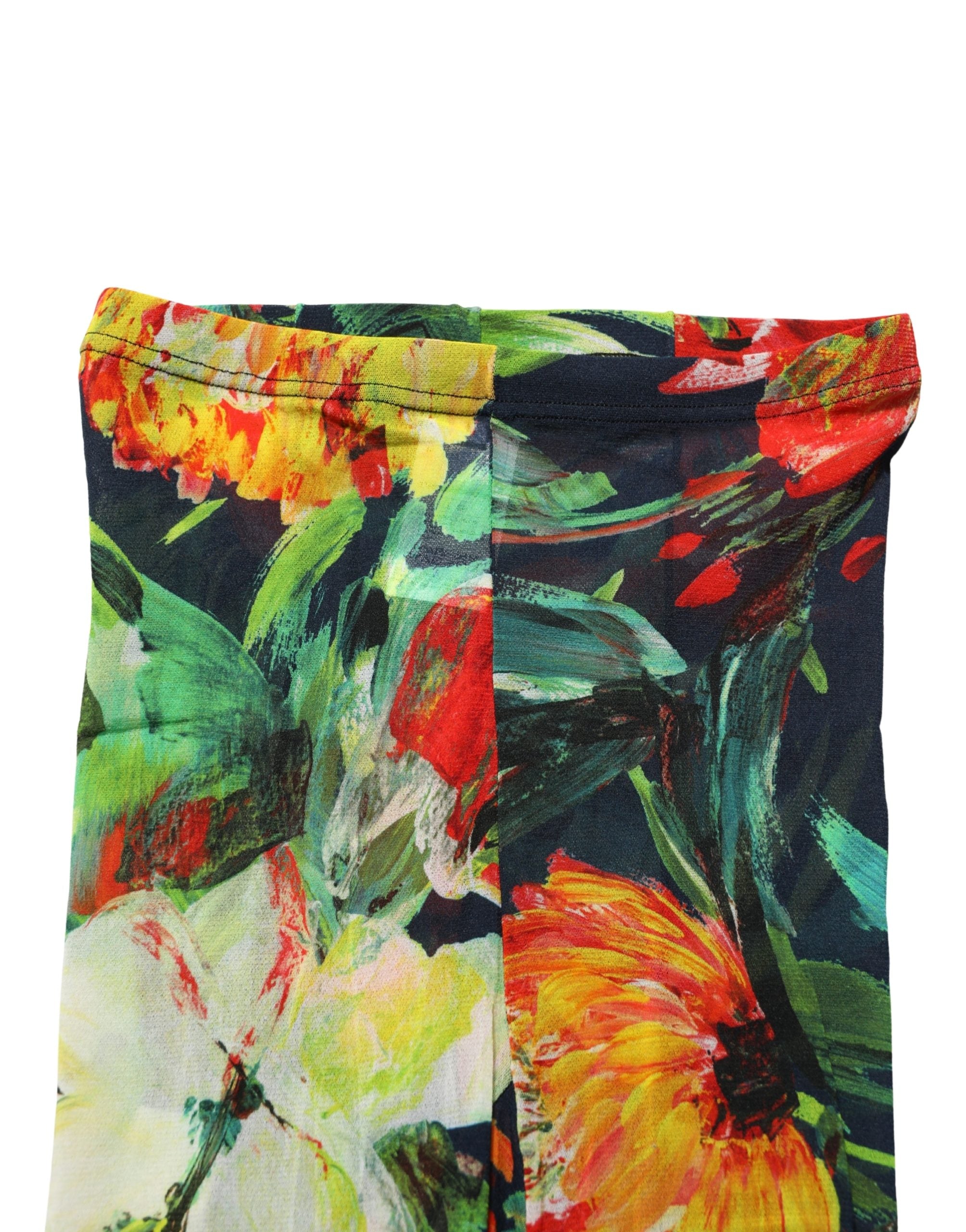 Dolce & Gabbana Black Floral Print Tights Sheer Stockings Socks Dolce & Gabbana