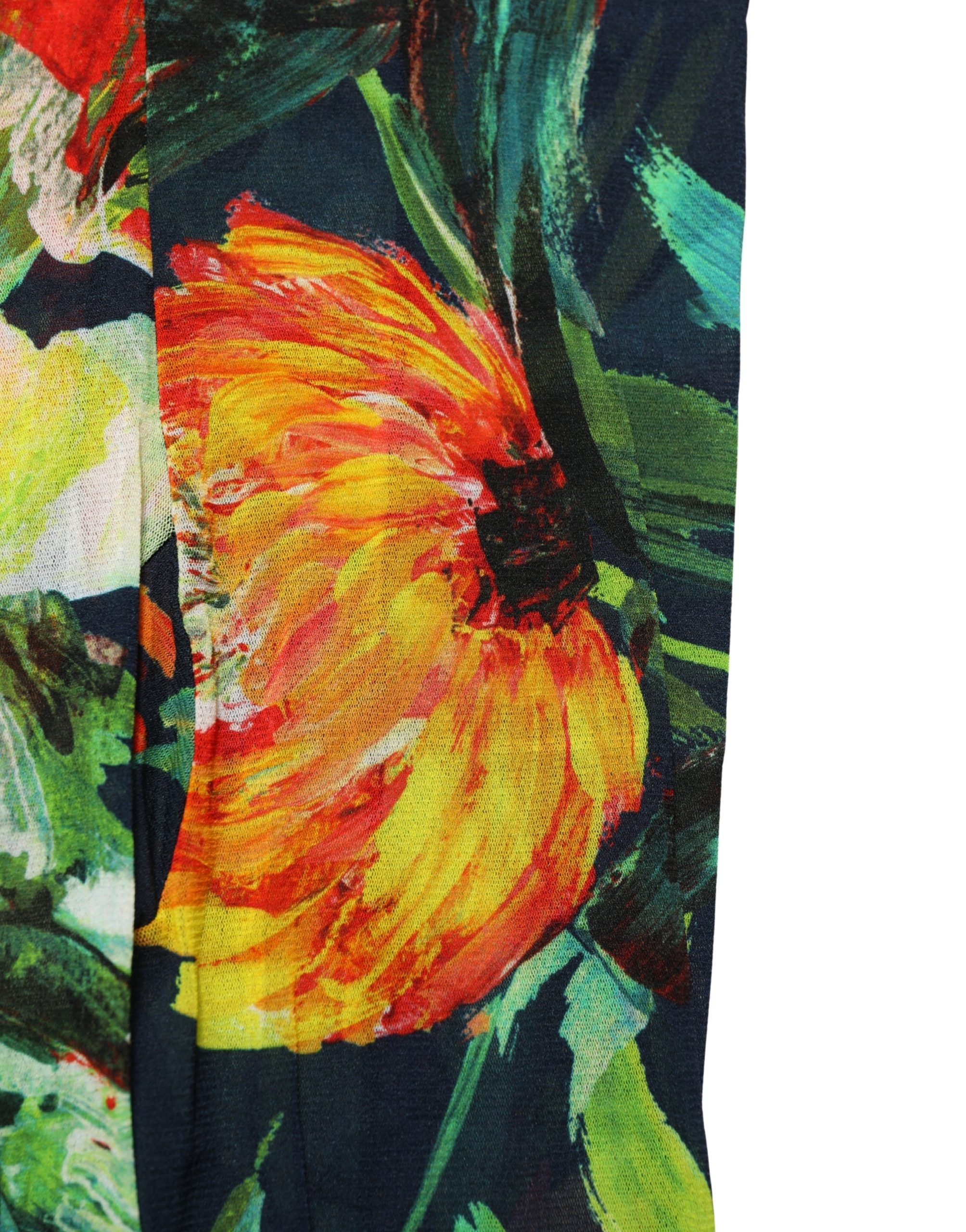 Dolce & Gabbana Black Floral Print Tights Sheer Stockings Socks Dolce & Gabbana