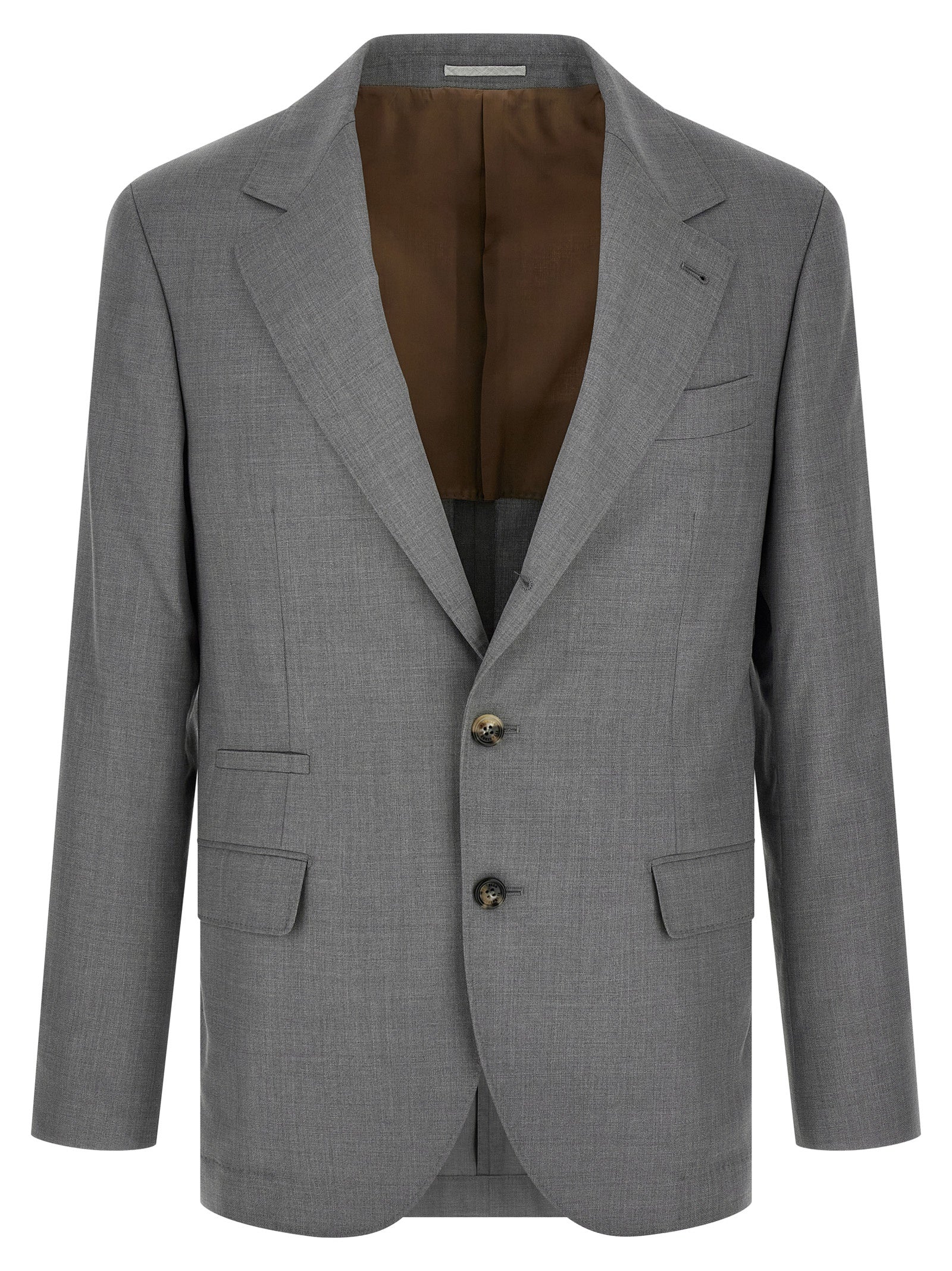 Brunello Cucinelli Gray Virgin Wool Blazer Brunello Cucinelli