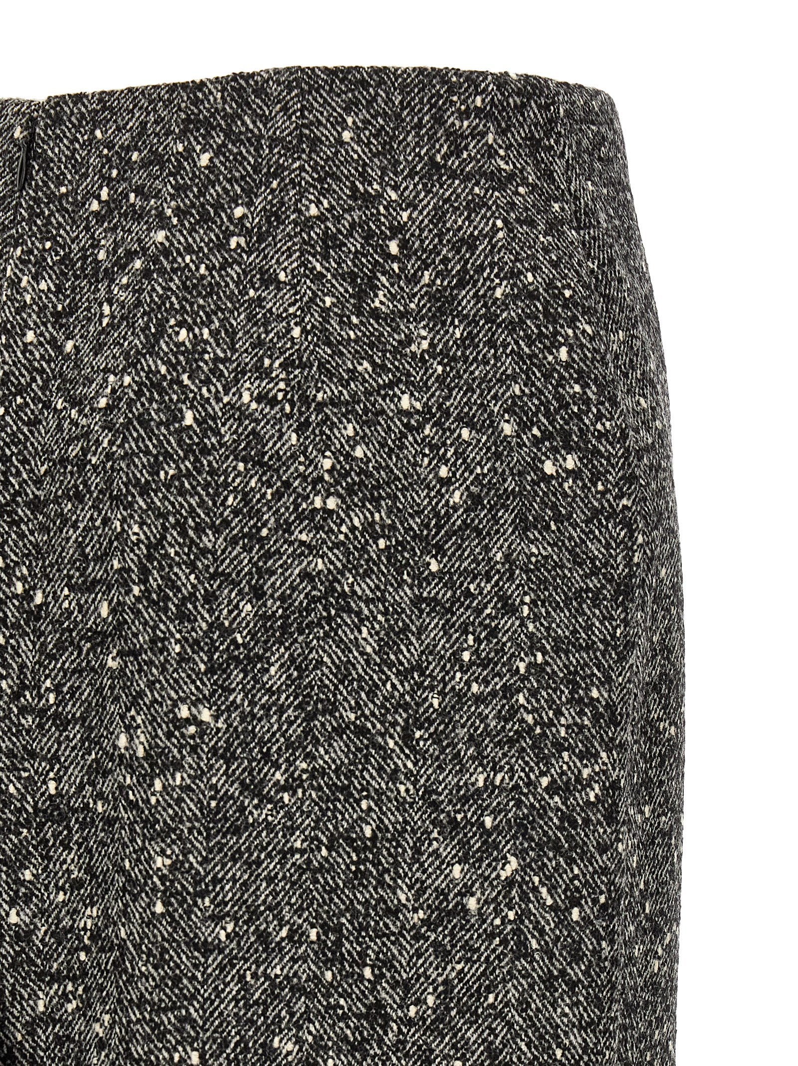 Valentino Garavani Bicolor Virgin Wool Midi Skirt Valentino Garavani