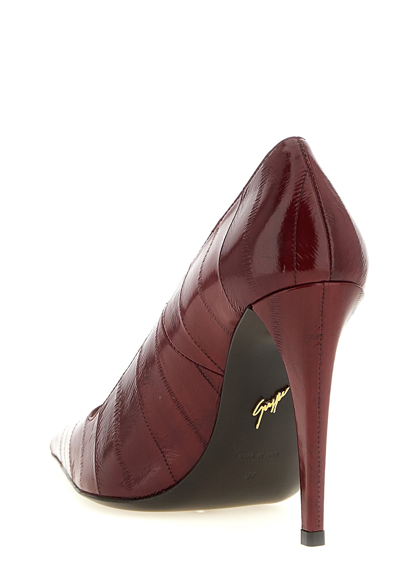 Giuseppe Zanotti Bordeaux Leather High Heel Pumps Giuseppe Zanotti