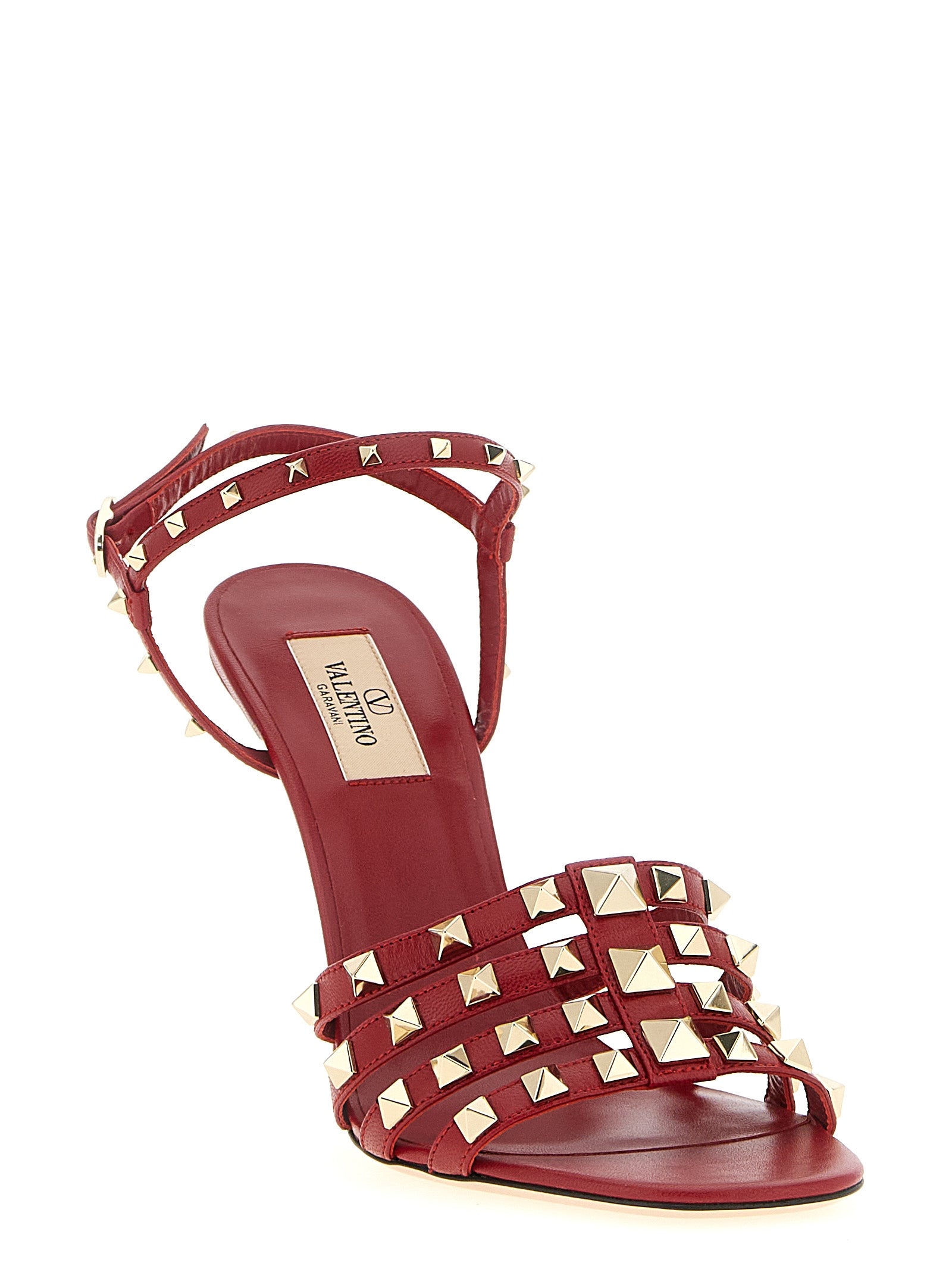 Valentino Garavani Red Calfskin Stiletto Heel Sandals