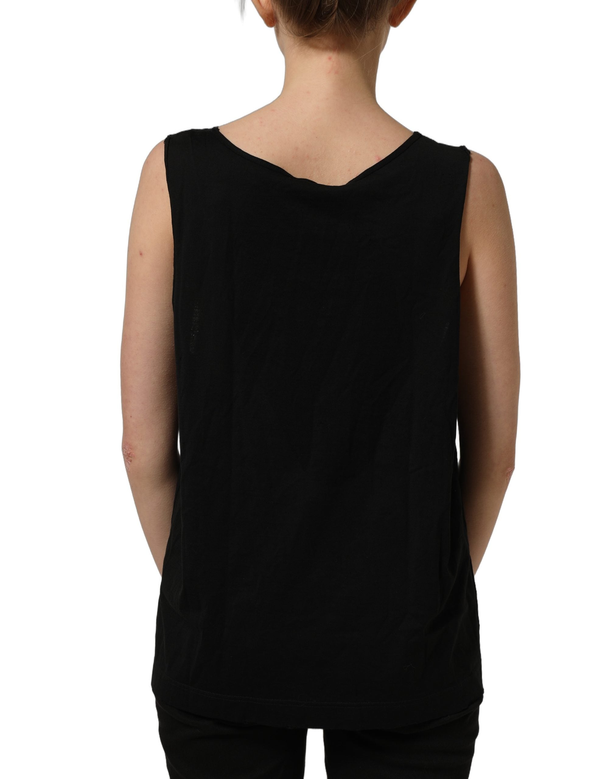 Dolce & Gabbana Black Gold DG Logo Cotton Sleeveless Tank Top Dolce & Gabbana